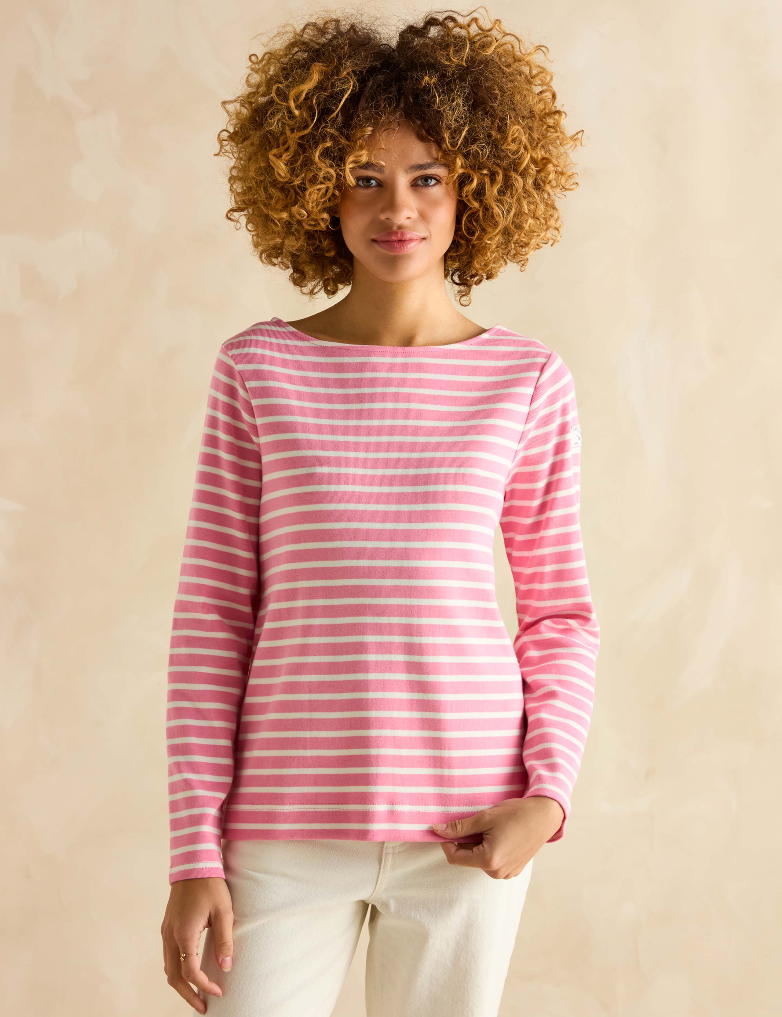 Pure Cotton Jersey Striped Relaxed Top