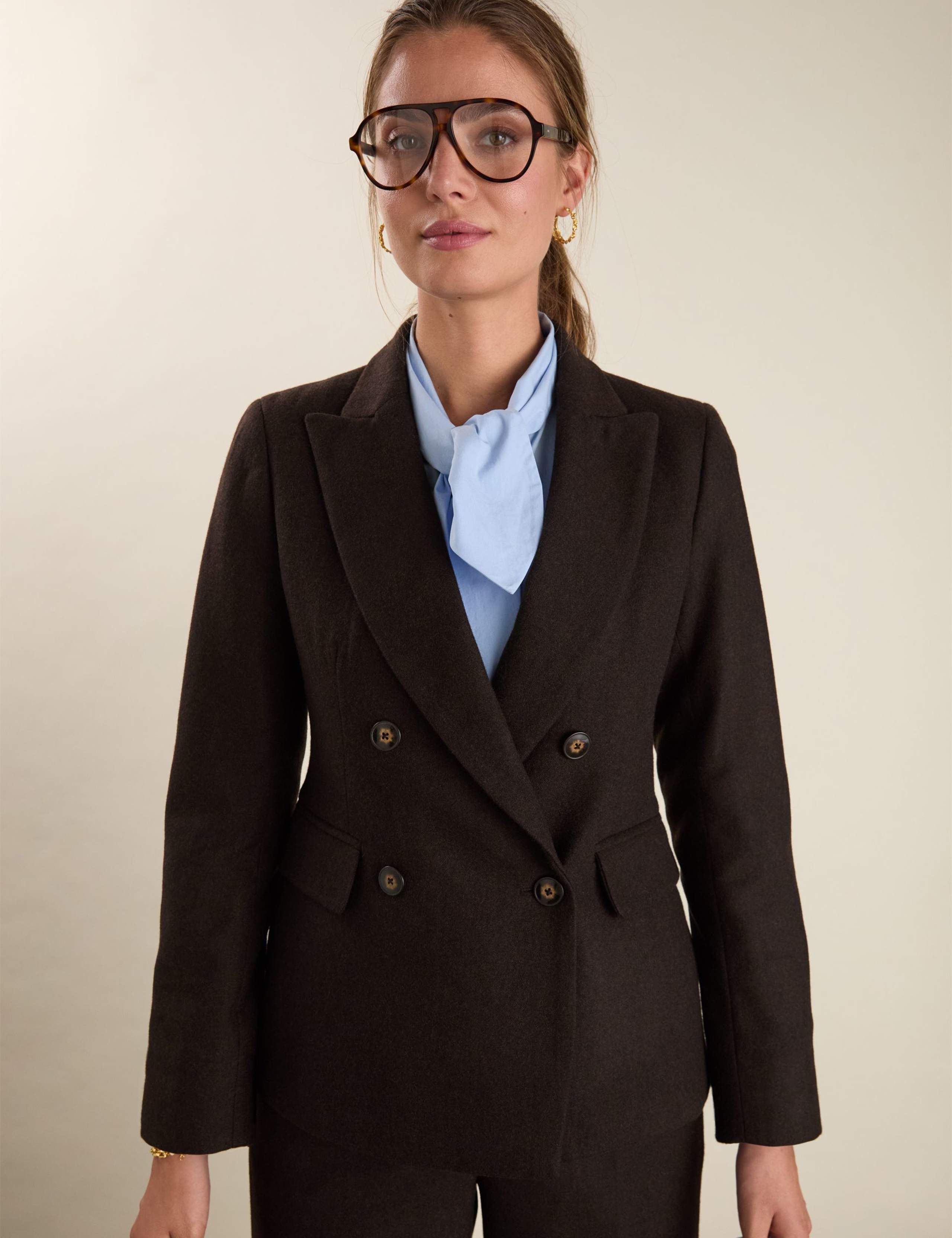 Wool Rich Tailored Double Breasted Blazer
