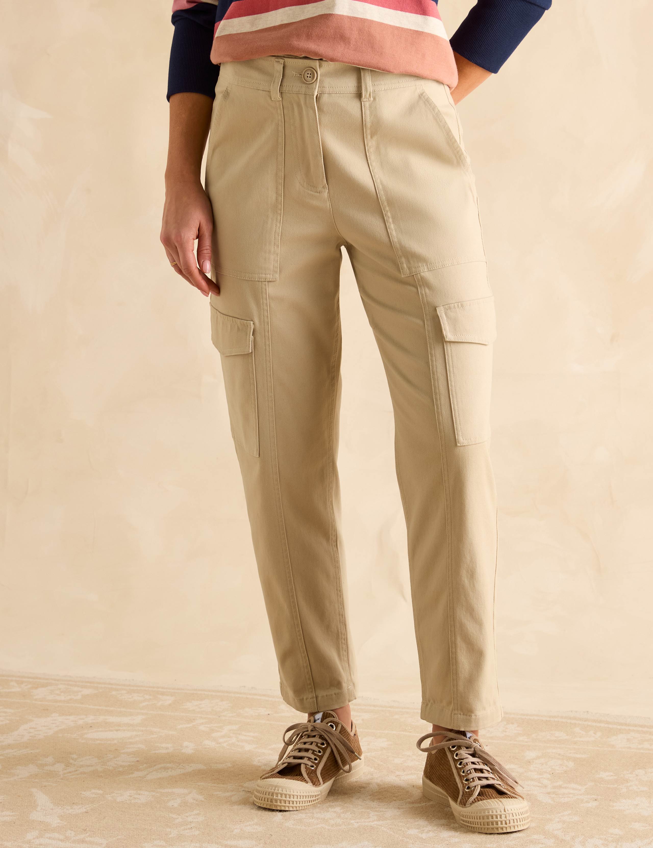 Cotton Rich Cargo Straight Leg Trousers