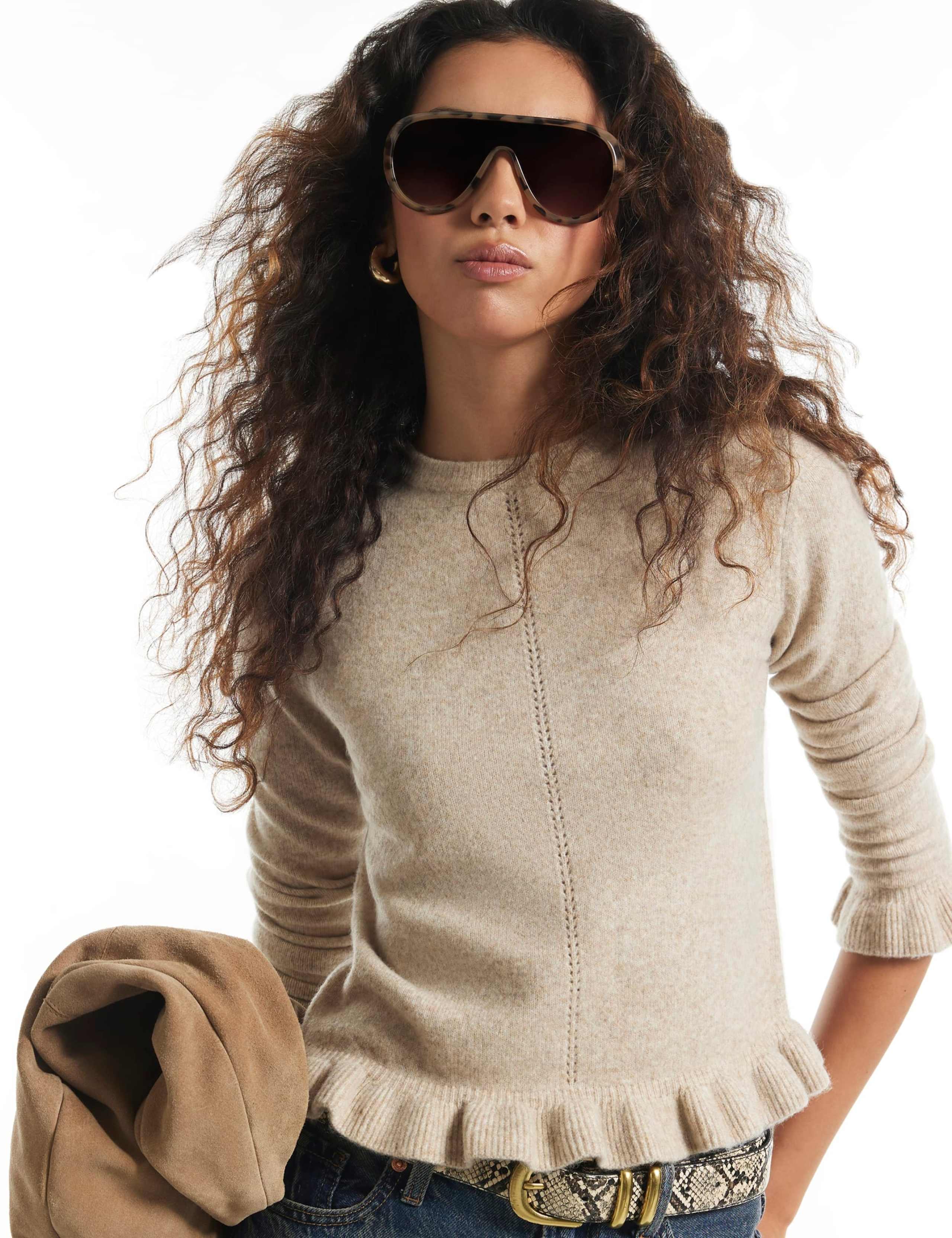 Frill Detail Fitted Jumper