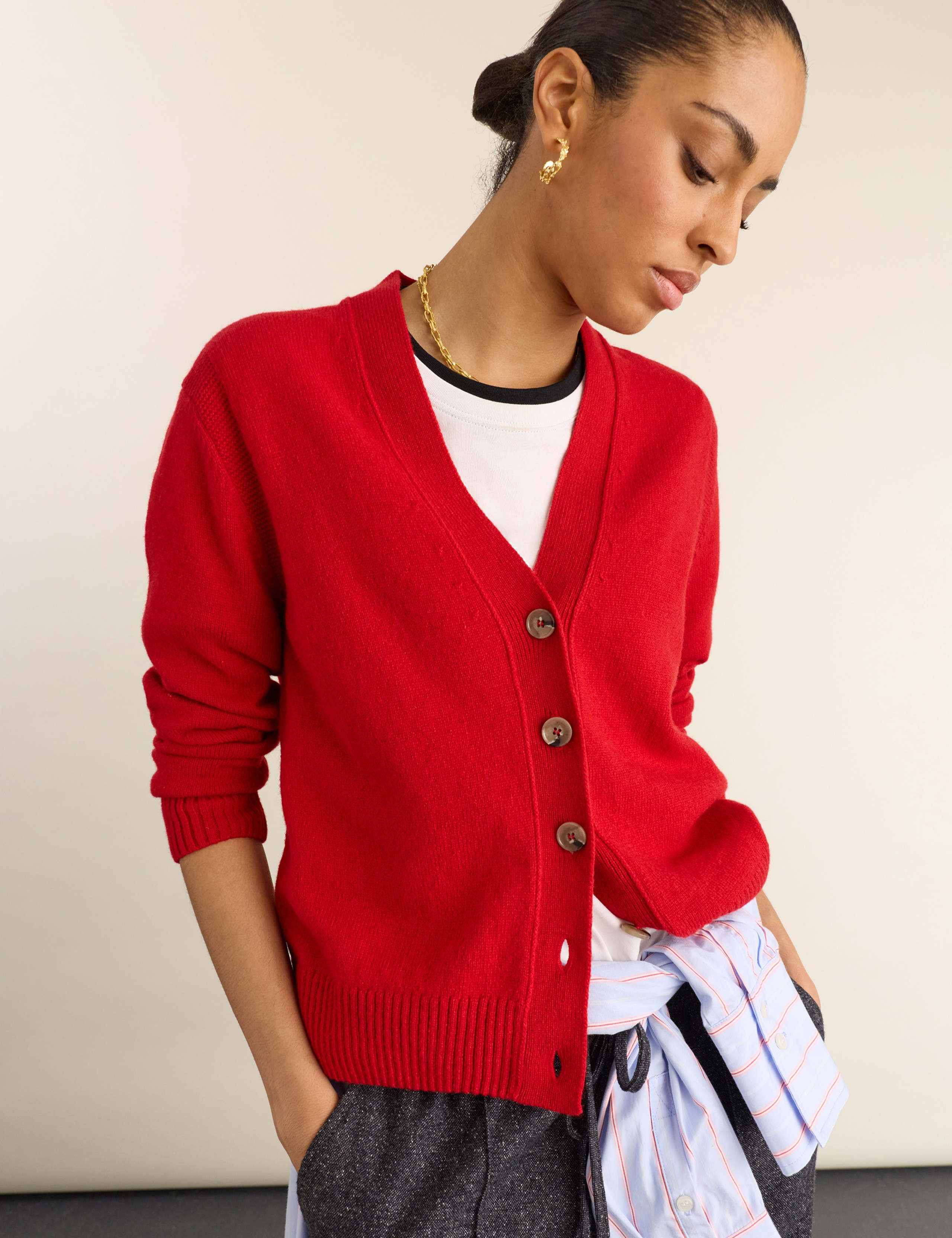 Wool Rich V-Neck Cardigan