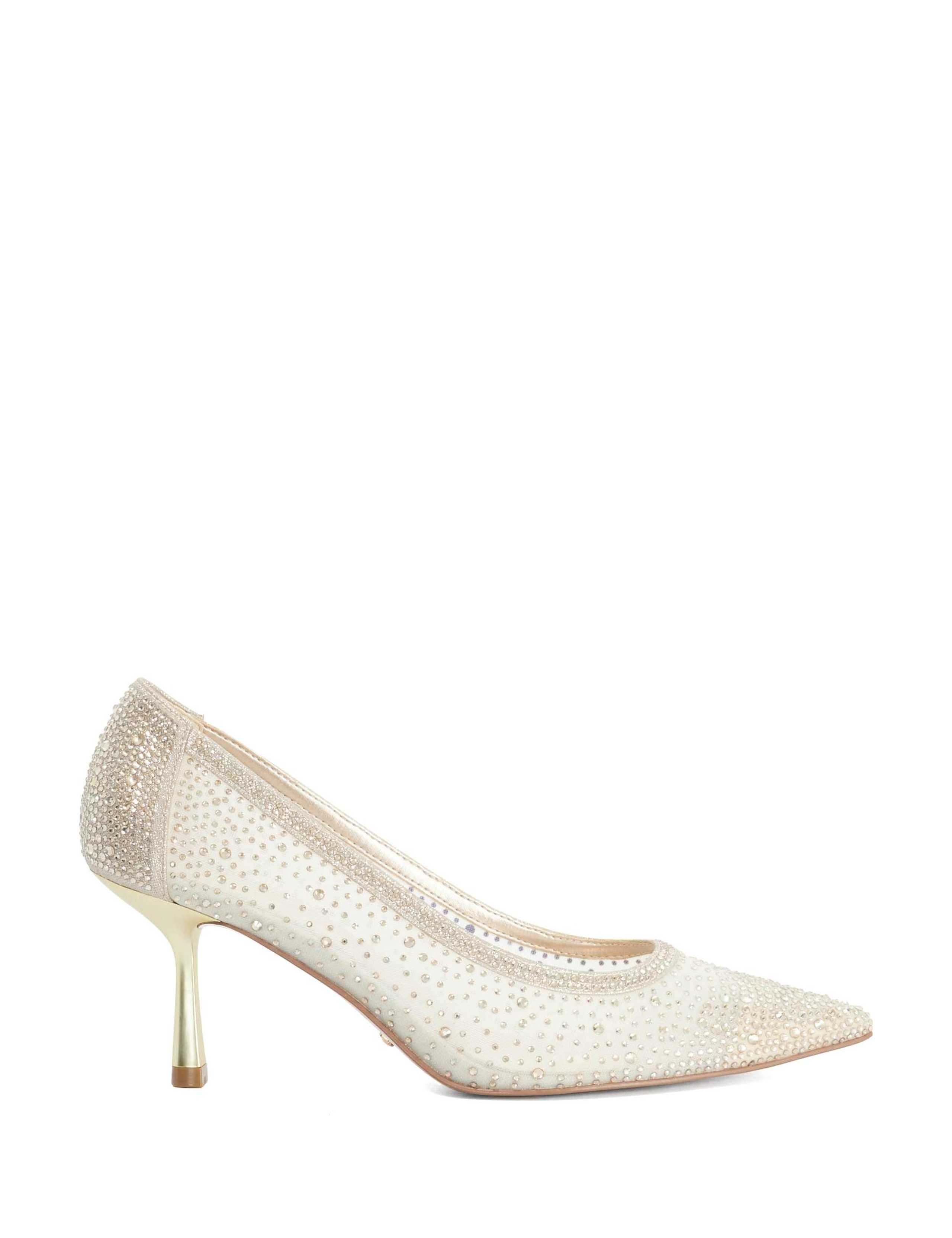 Sparkle Mesh Detail Court Shoes