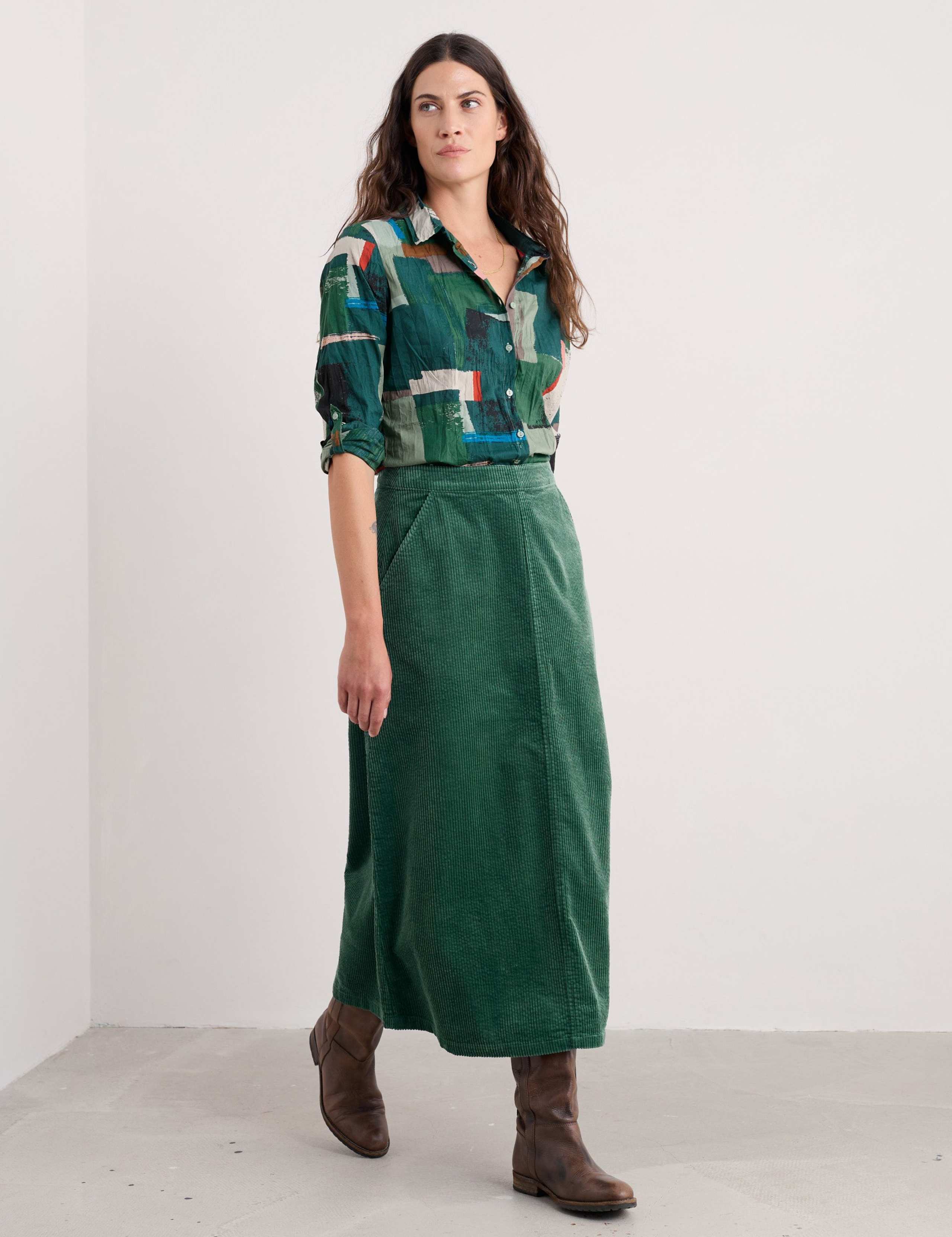Pure Cotton Geometric Collared Shirt