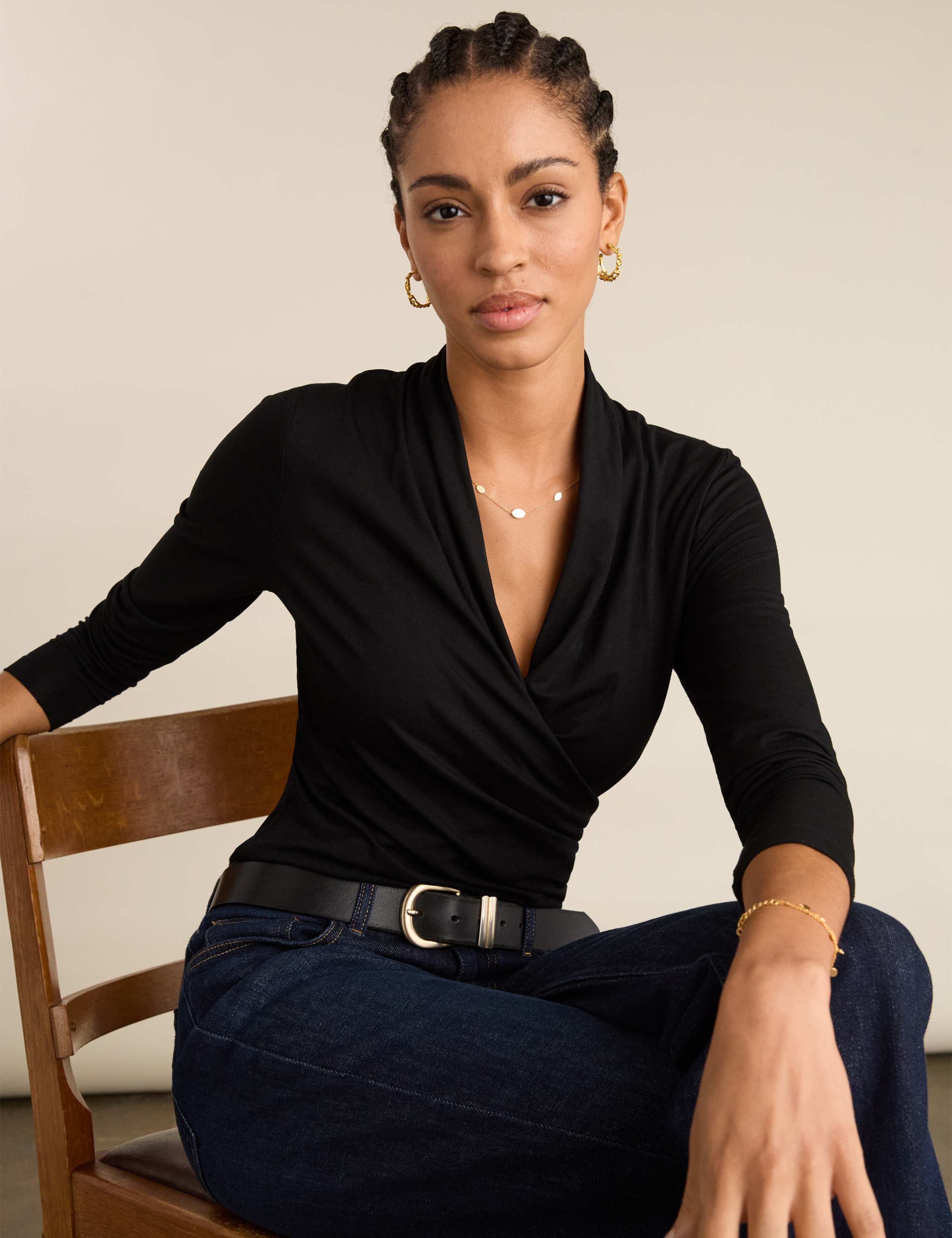 Jersey V-Neck Wrap Top