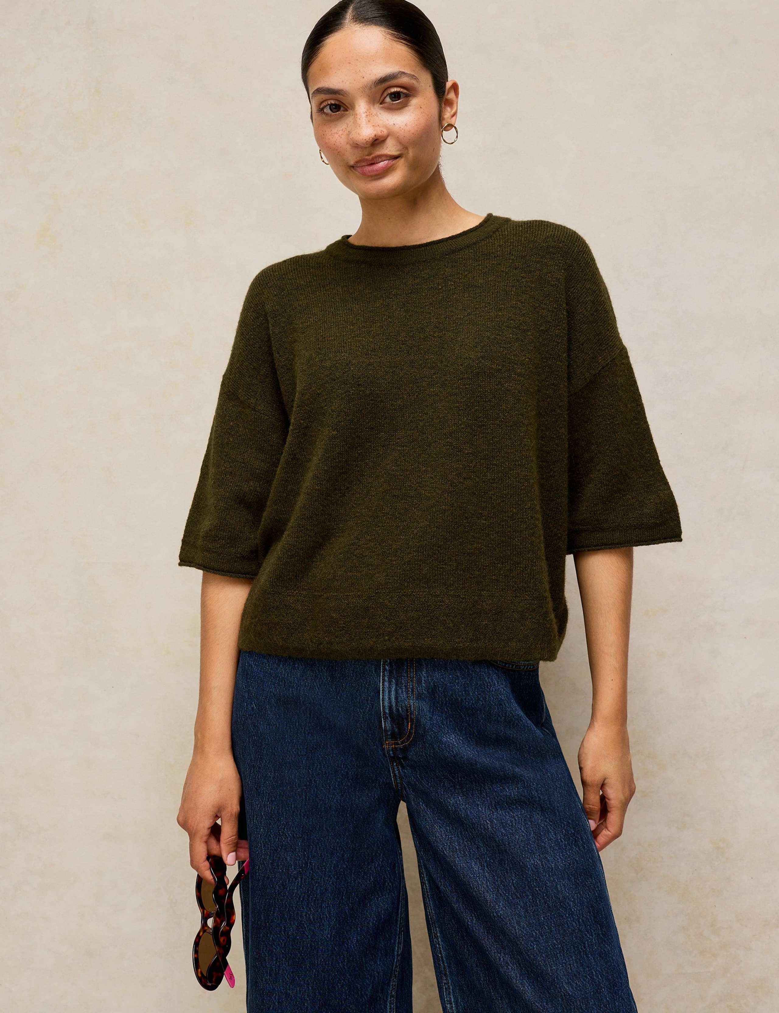 Crew Neck Knitted T-Shirt