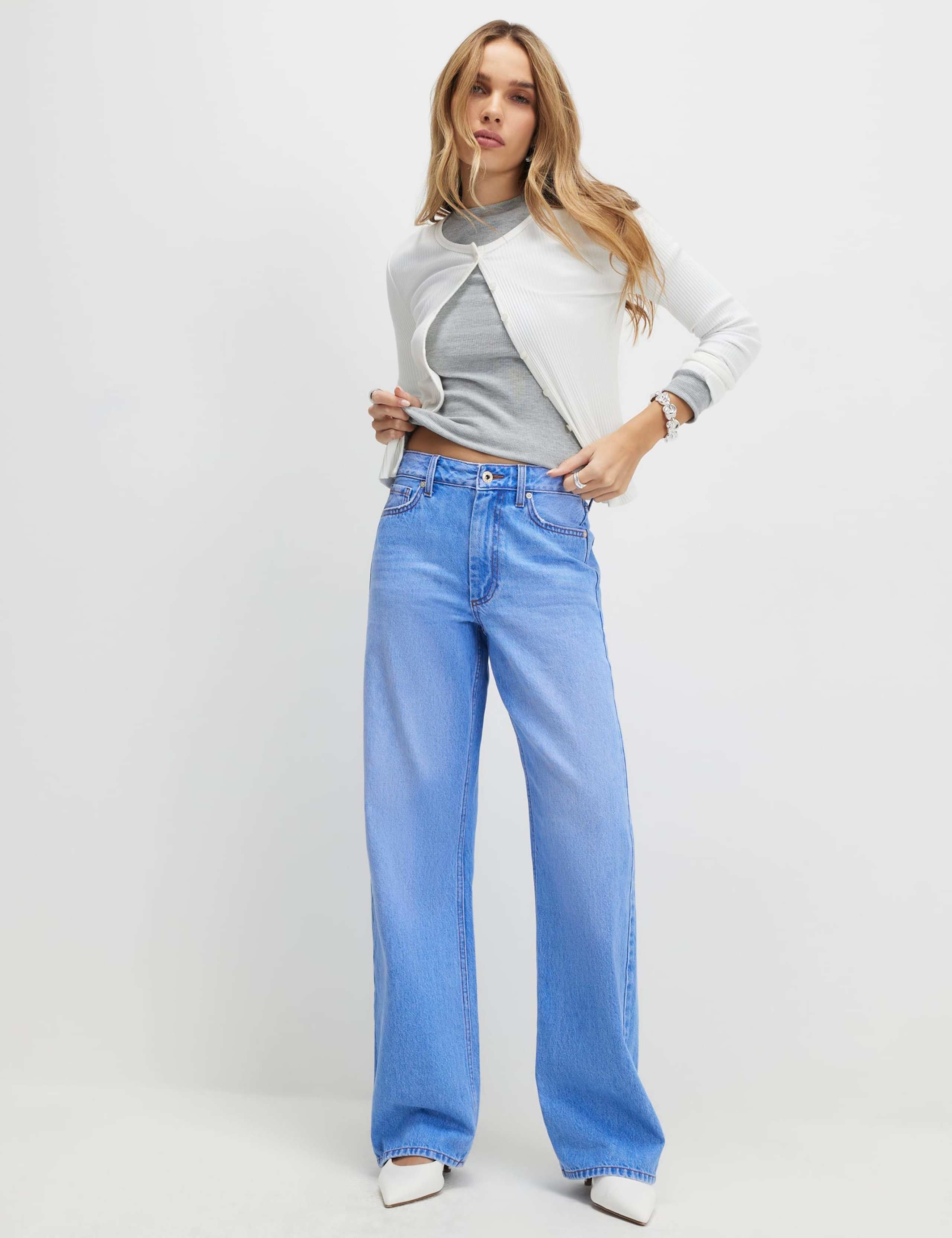 High Waisted Straight Leg Jeans