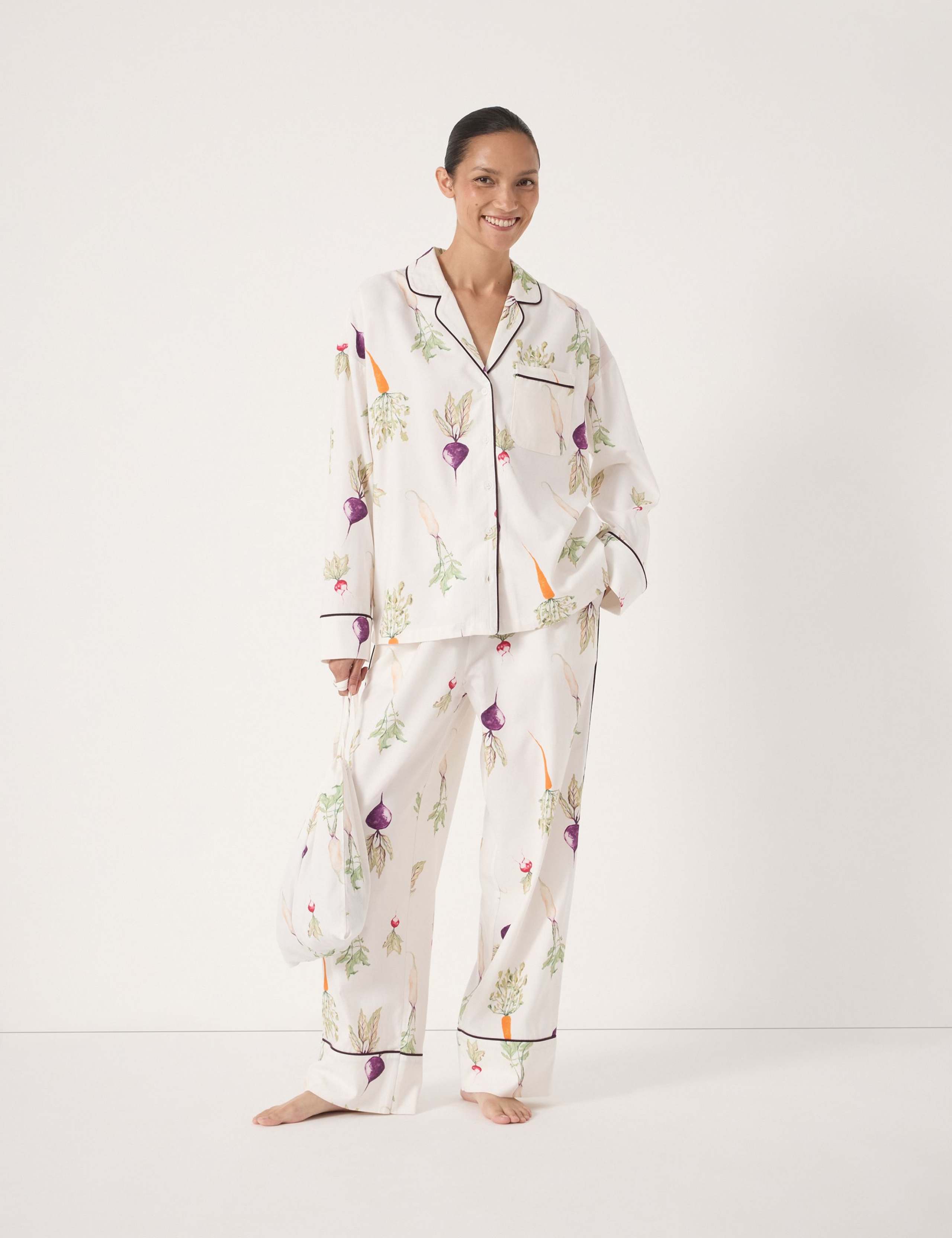 Cotton-Rich Brushed Harvest Print Pyjama Set