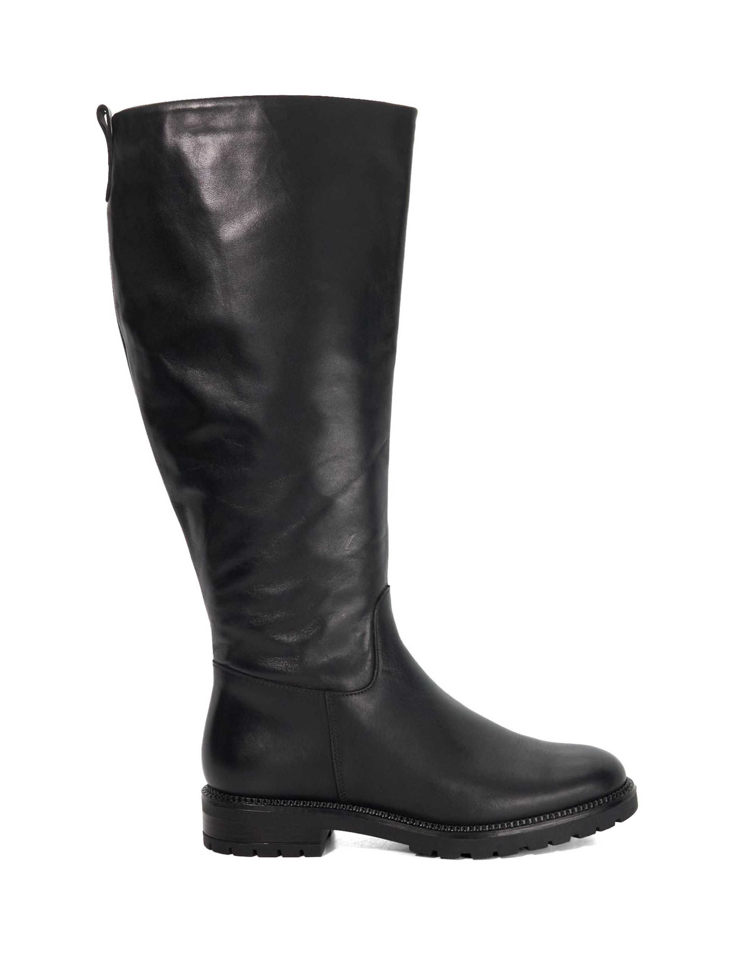 Wide Fit Leather Chelsea Knee High Boots