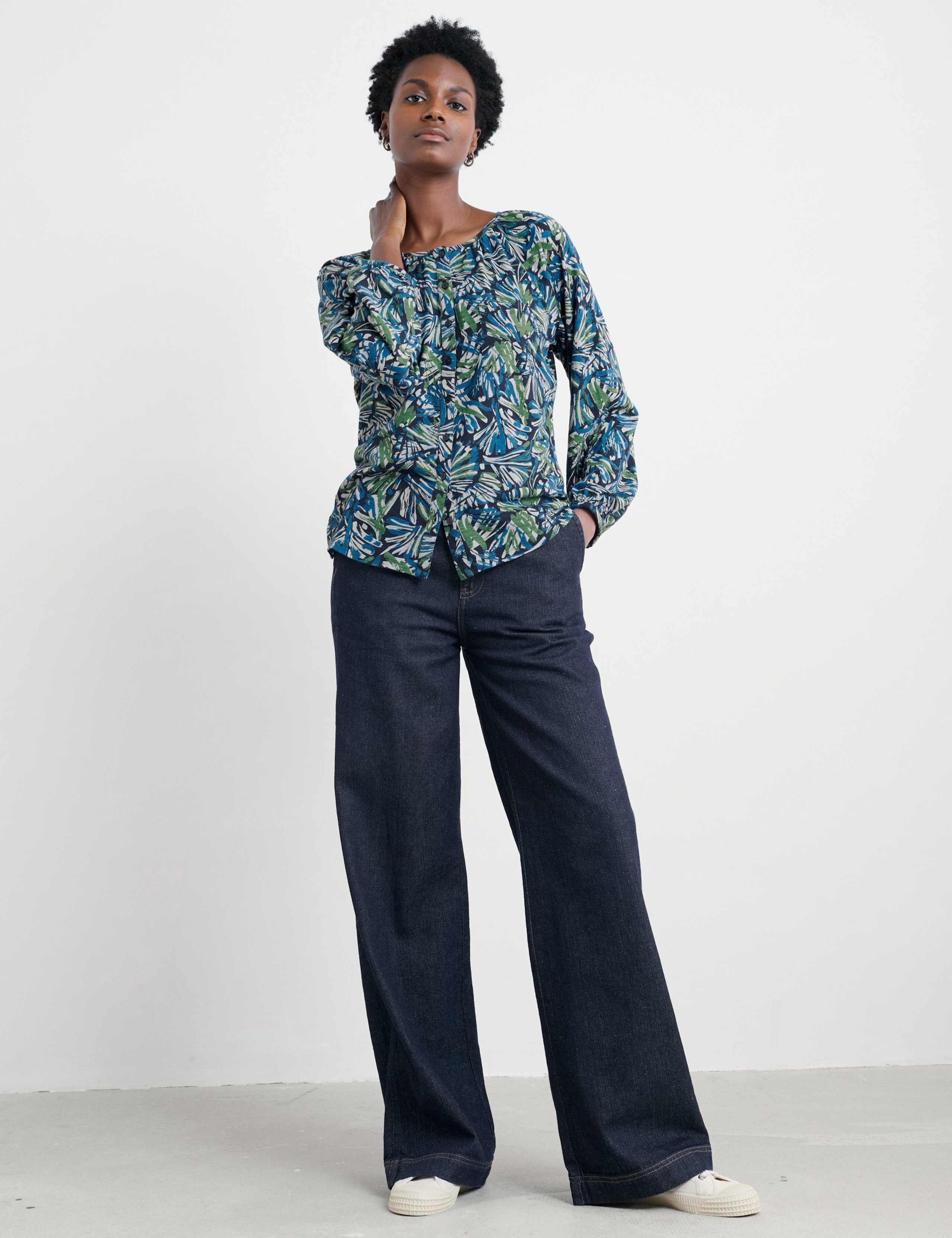 Pure Cotton Floral Relaxed Blouse