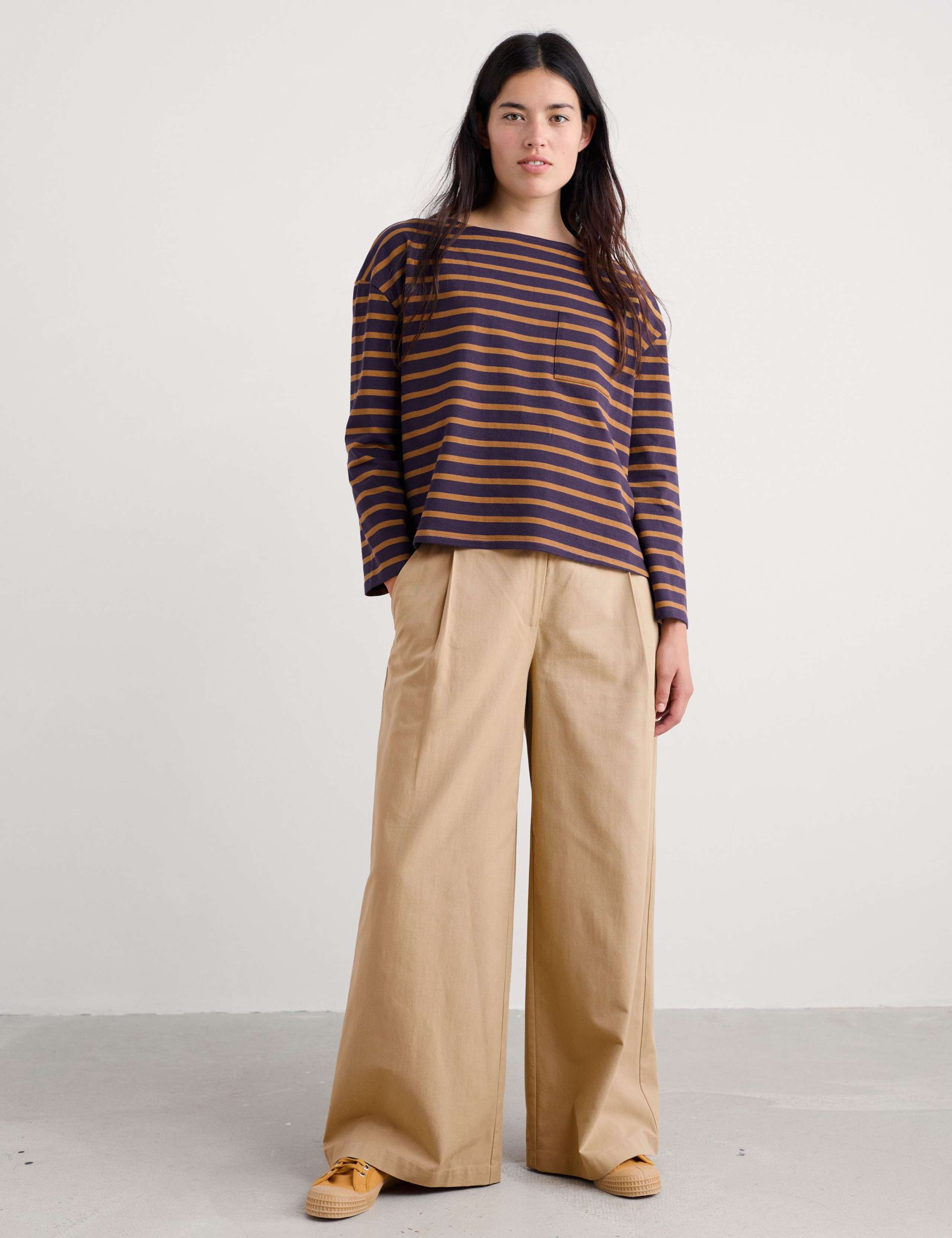 Pure Cotton Floral Funnel Neck Top