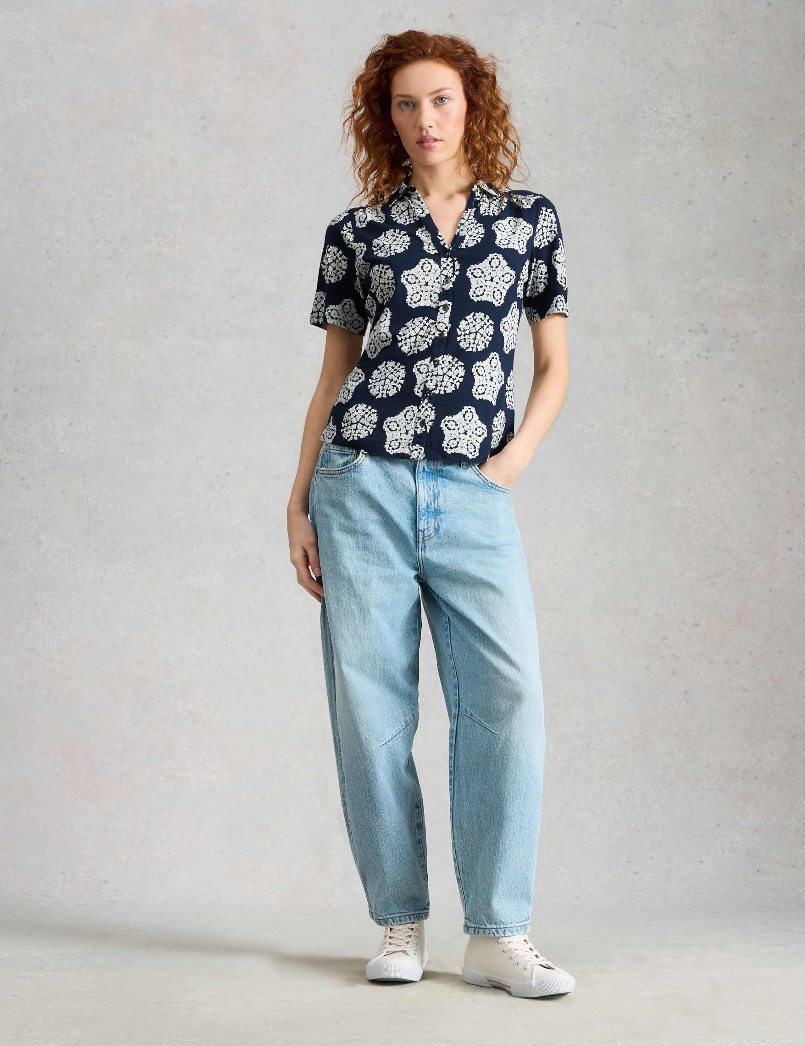 Jersey Floral Collared Shirt