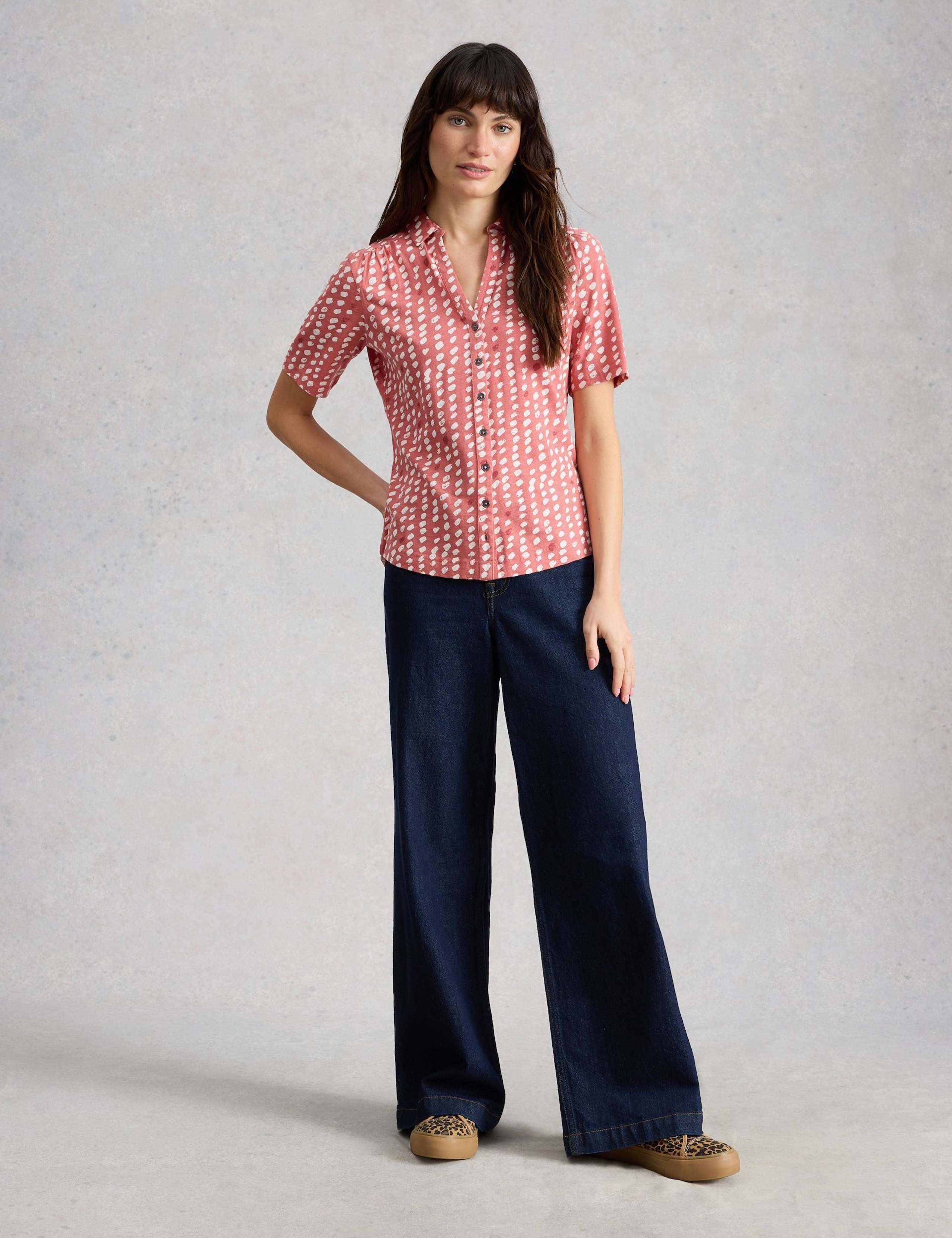 Pure Cotton Embroidery Tie Hem Top