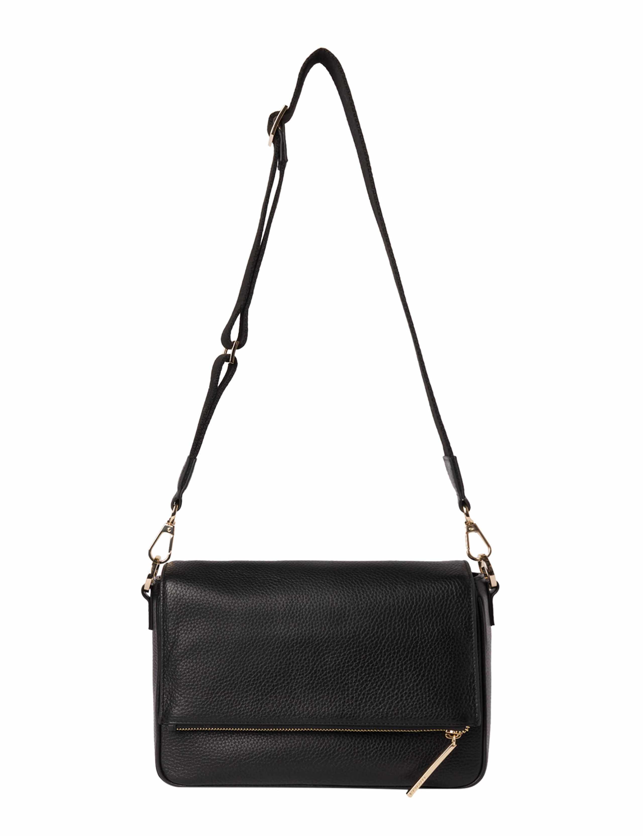 Leather Textured Flap Cross Body Bag