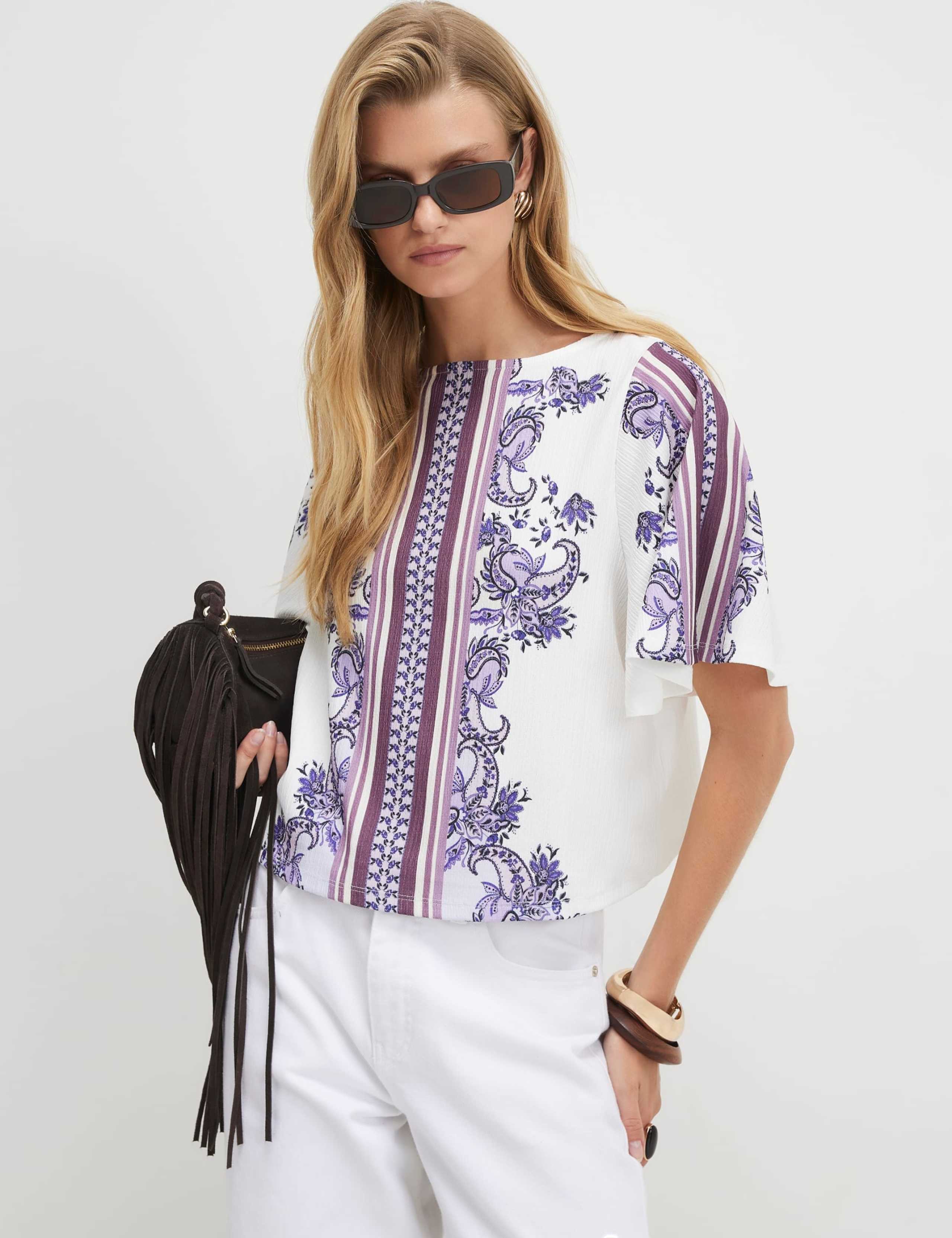Pure Cotton Paisley T-Shirt