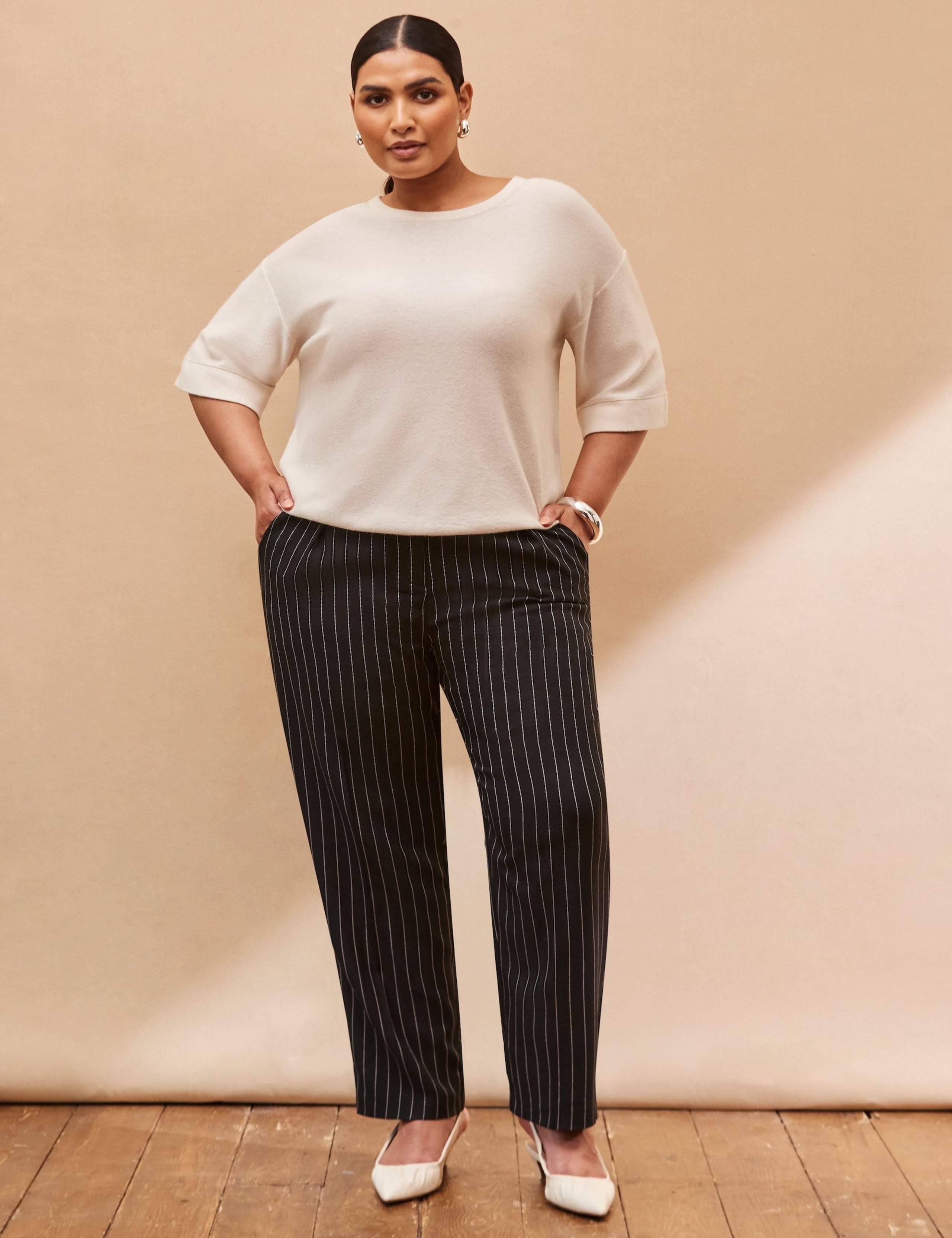 Pinstripe Tapered Trousers