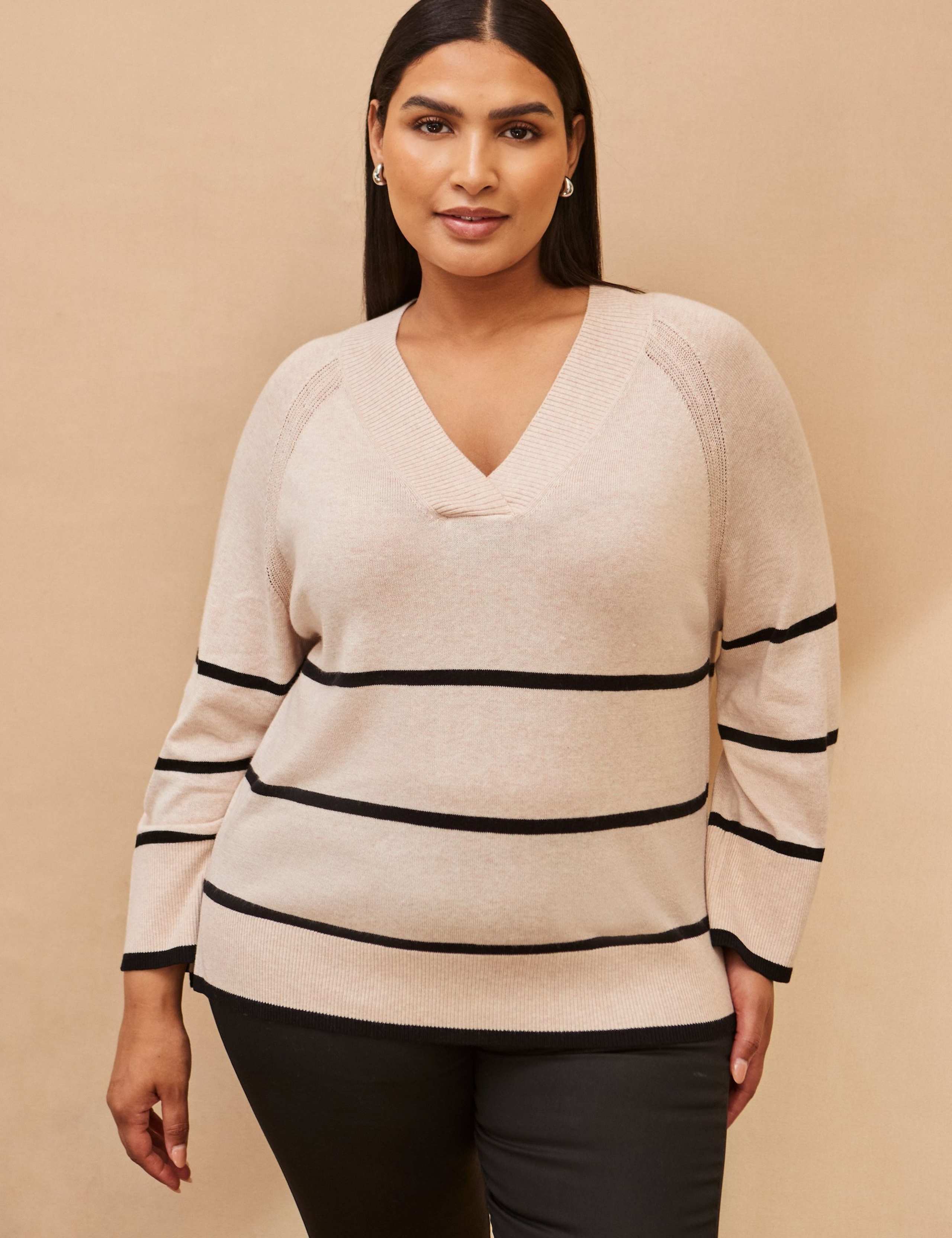 Striped V-Neck Jumper