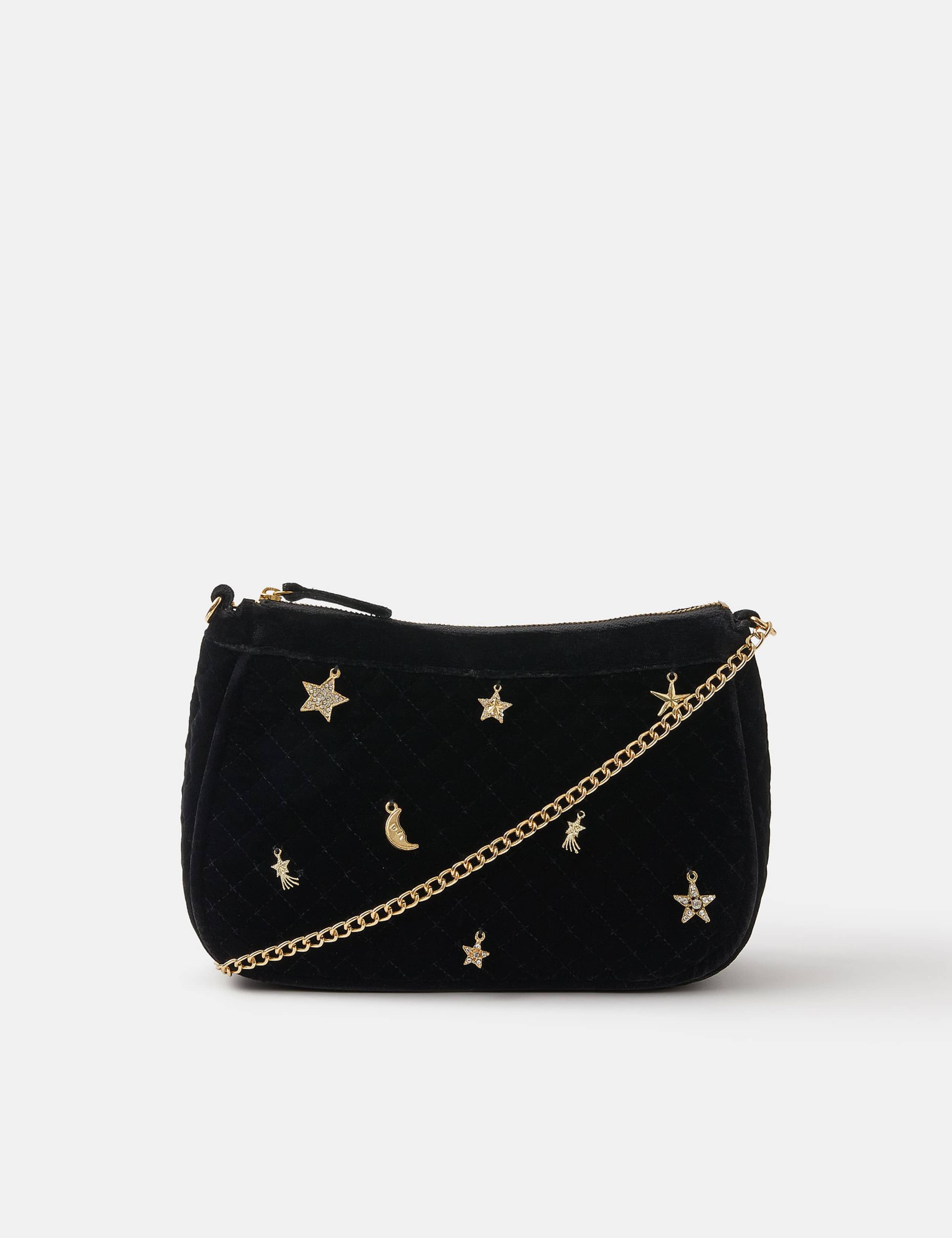 Velvet Celestial Charm Shoulder Bag