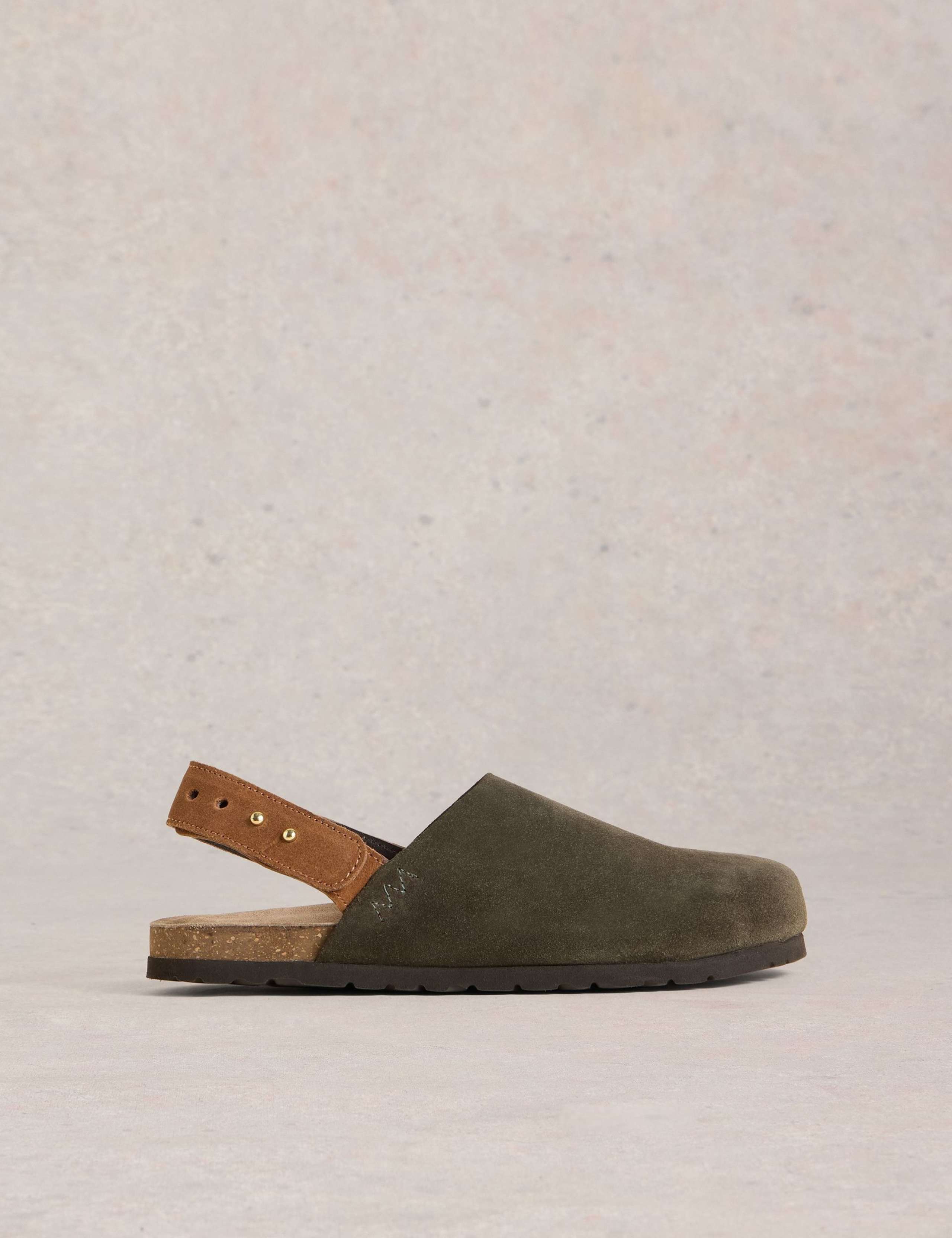 Suede Slip On Footbed Slingback Shoes