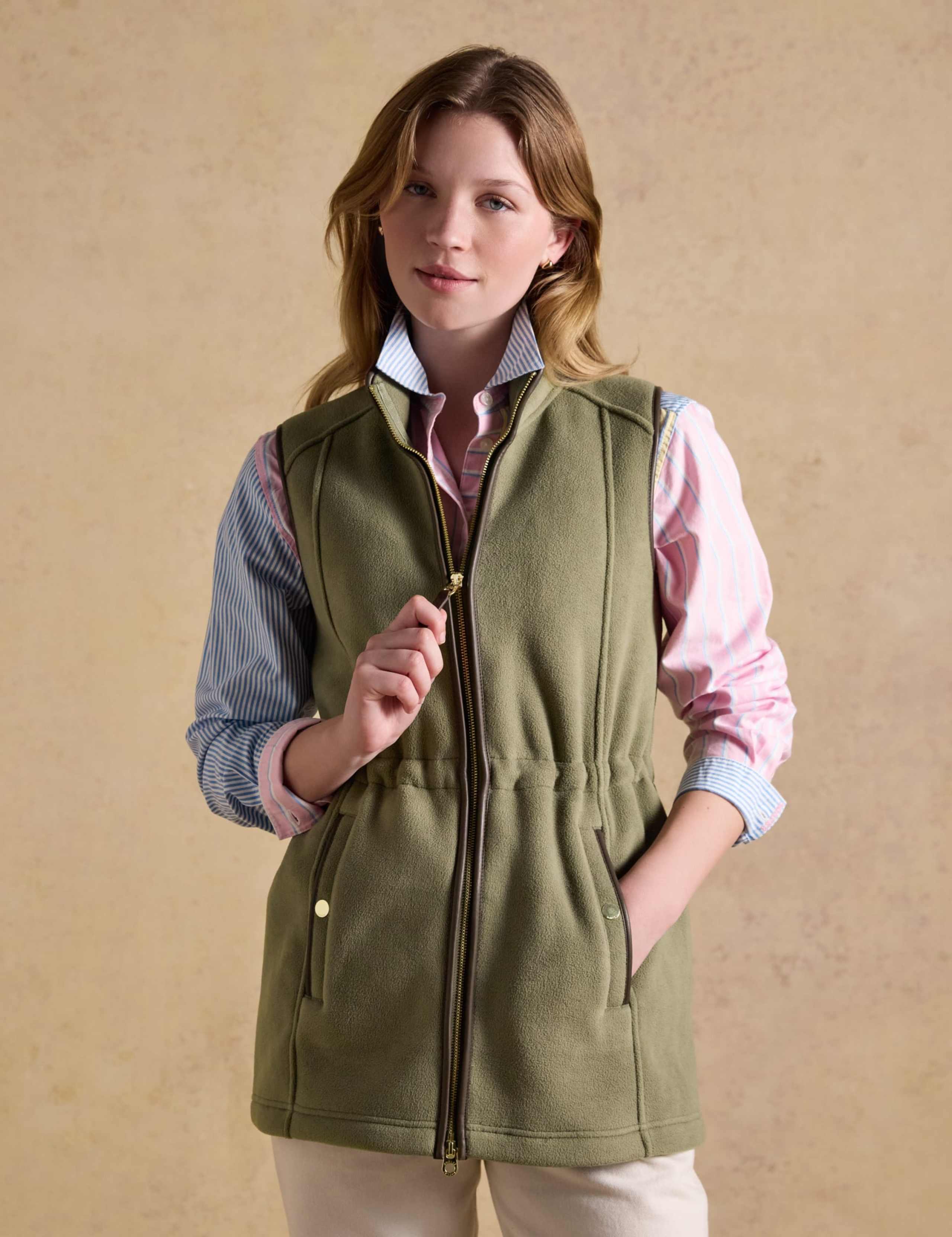 Fleece High Neck Longline Gilet