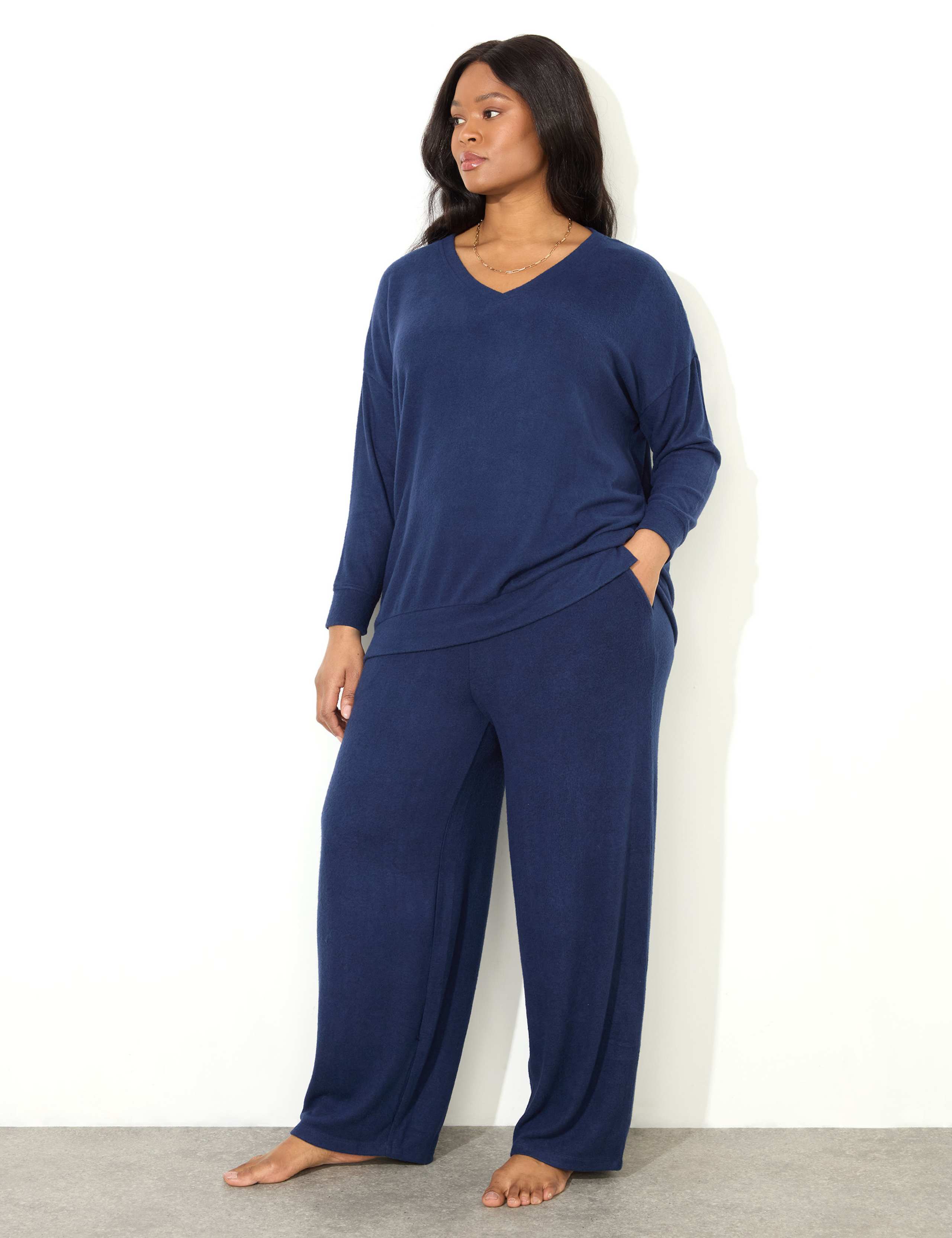 Elasticated Waist Wide Leg Trousers