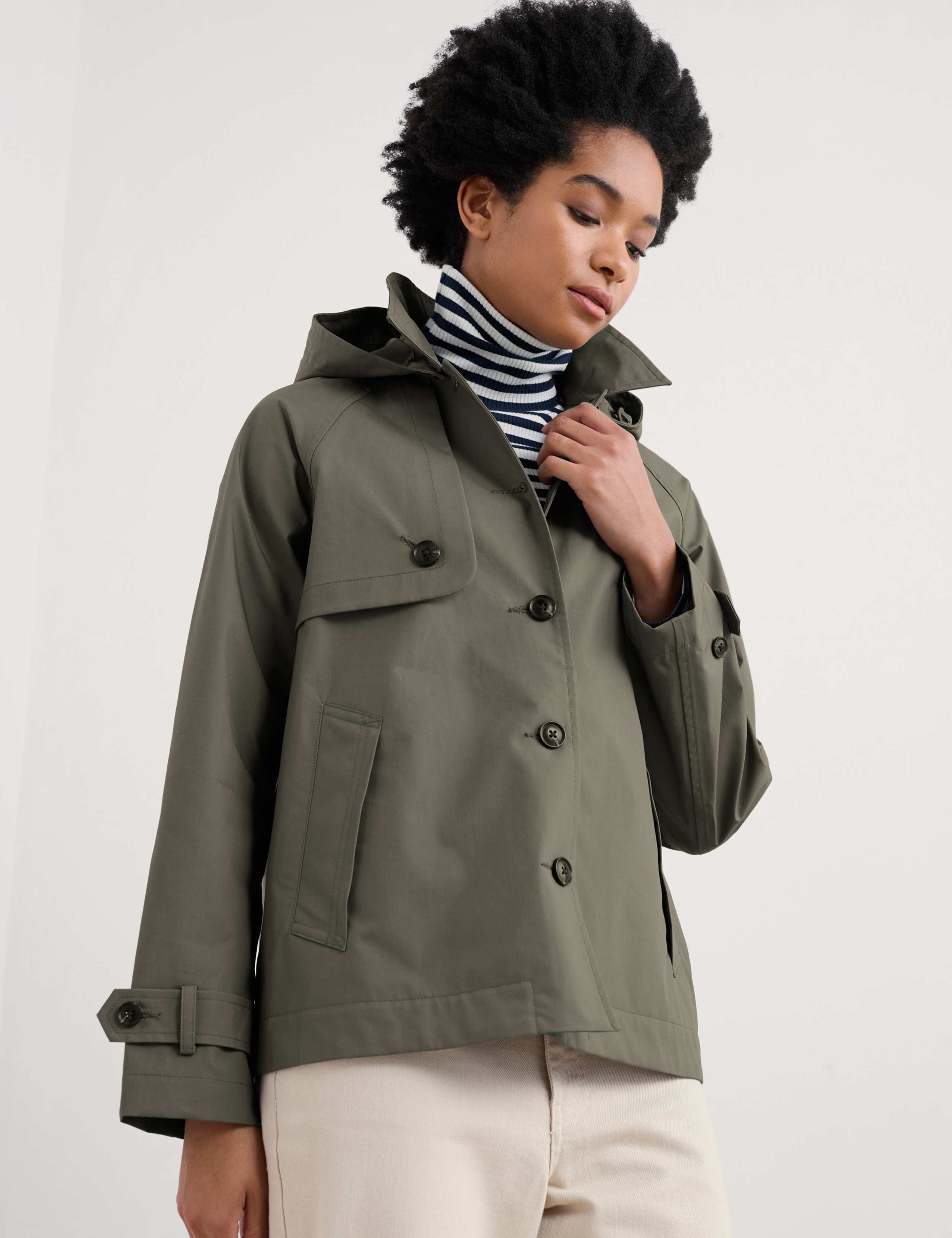 Pure Cotton Hooded Raincoat