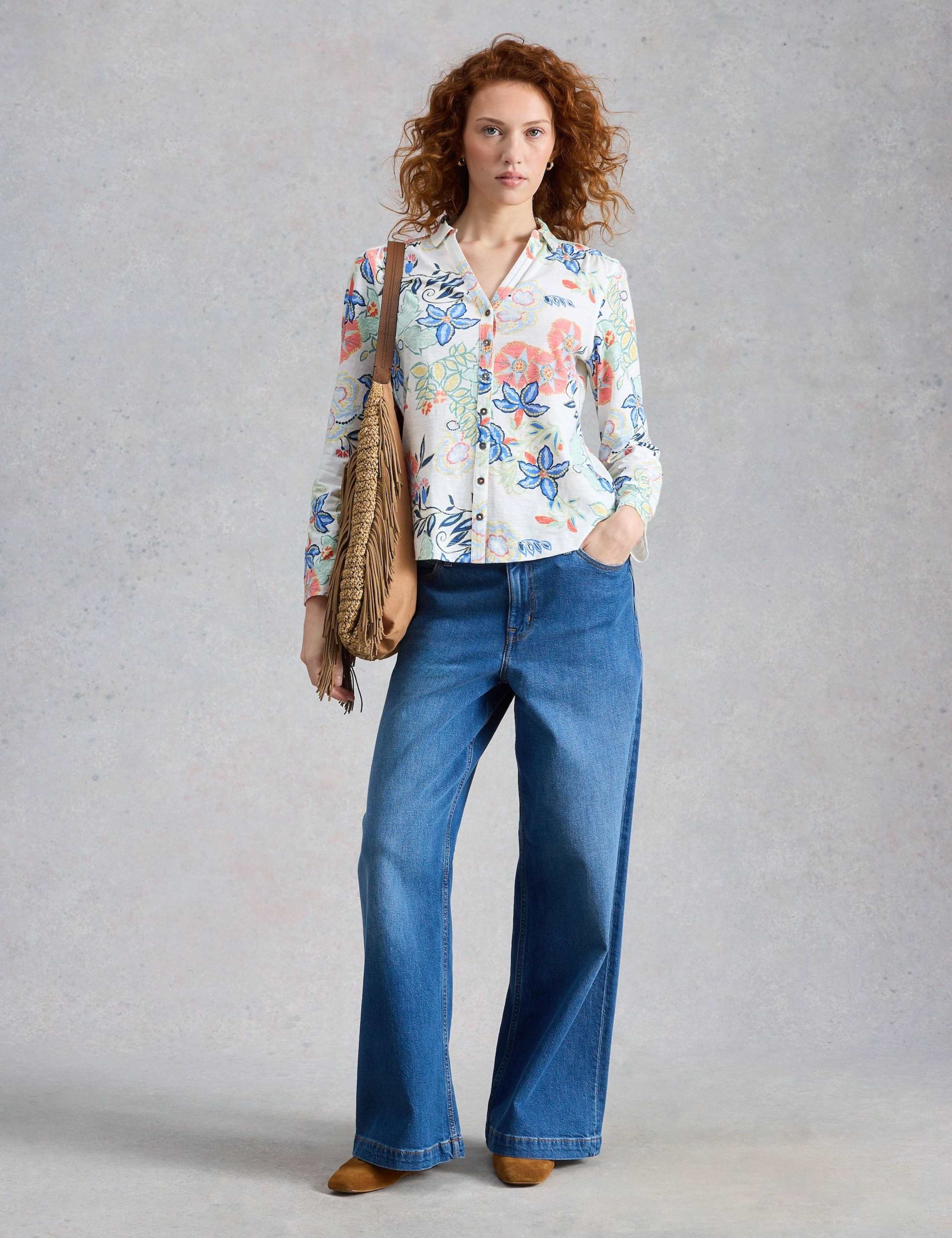 Pure Cotton Jersey Floral Shirt