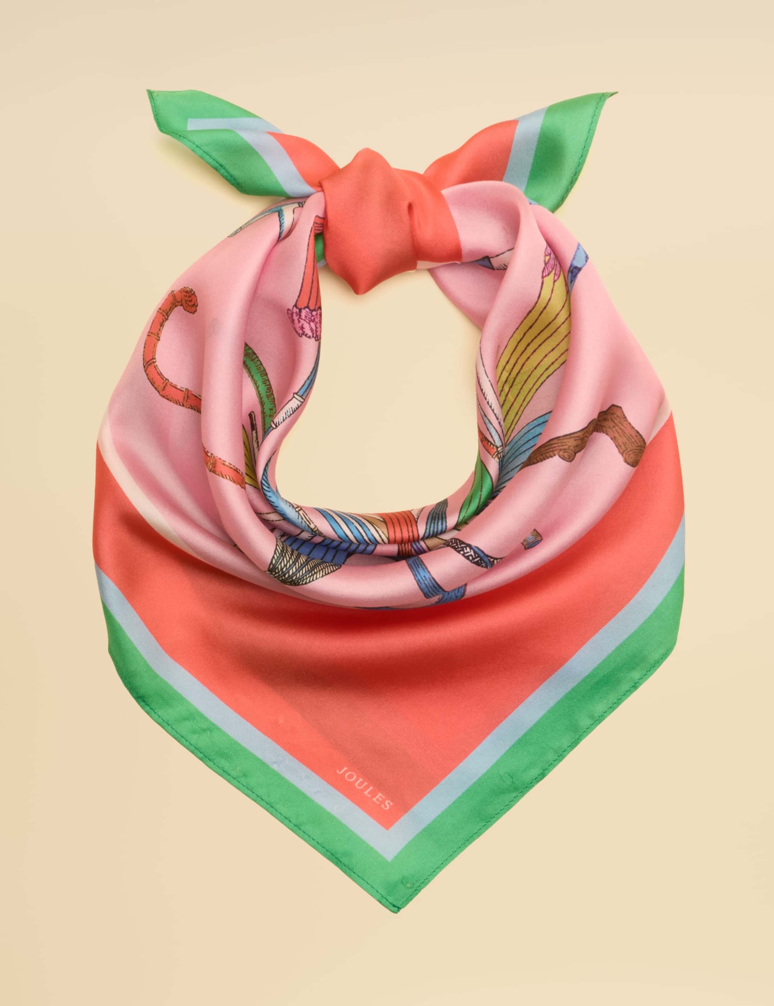 Pure Silk Umbrella Print Square Scarf