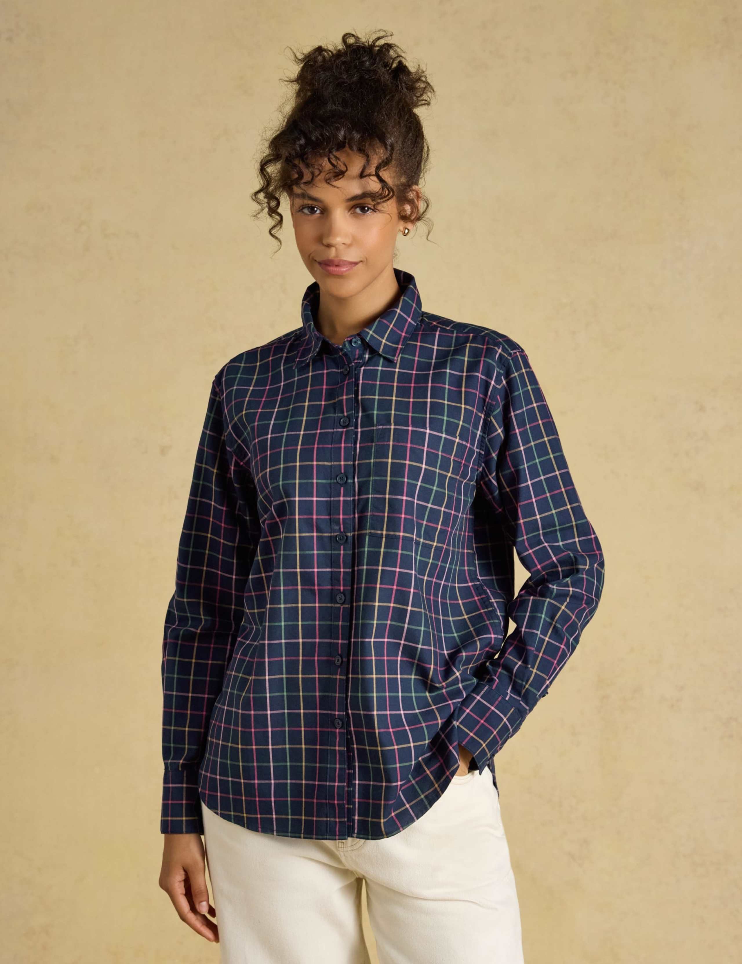Pure Cotton Checked Relaxed Oxford Shirt
