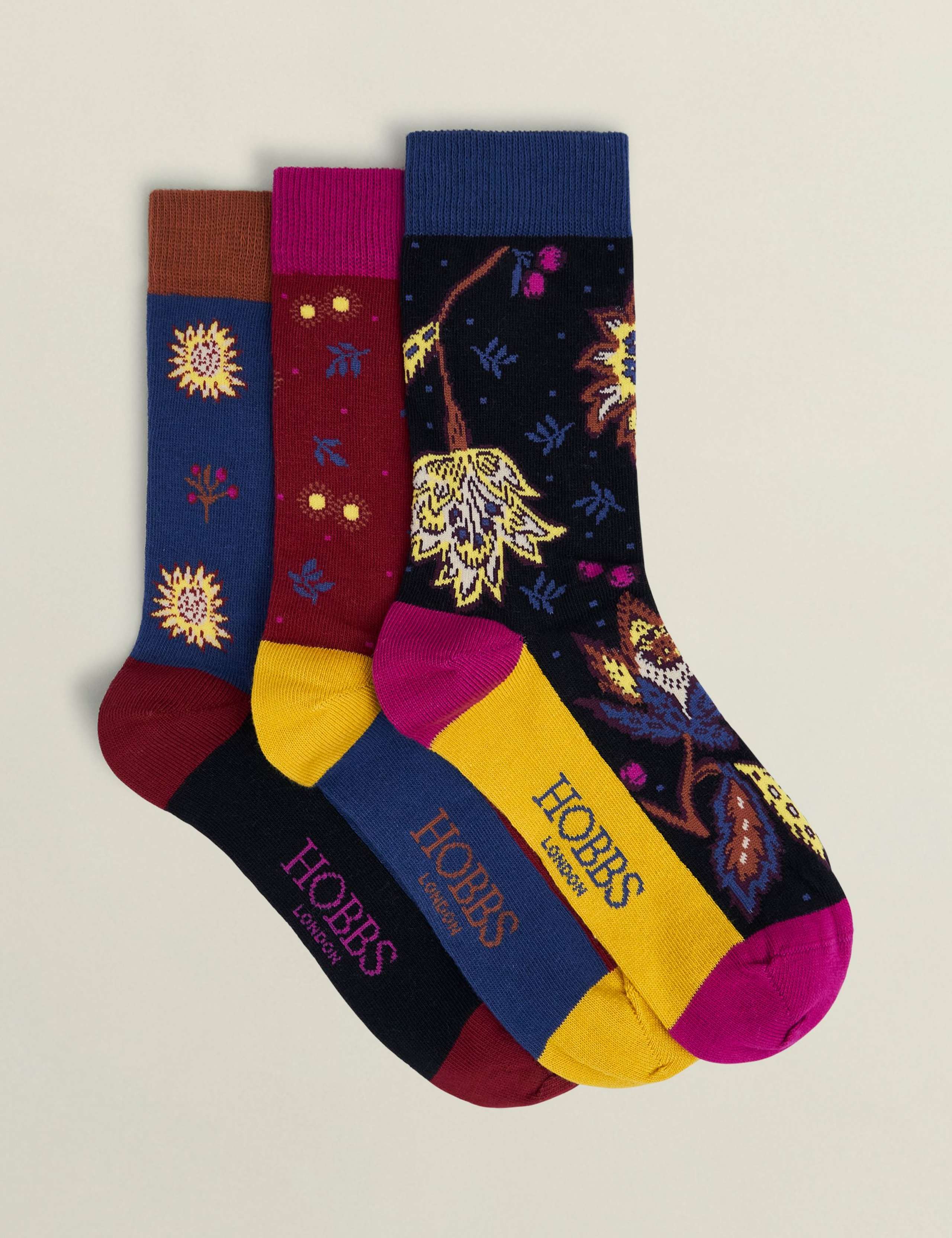 3pk Pure Cotton Ankle High Socks
