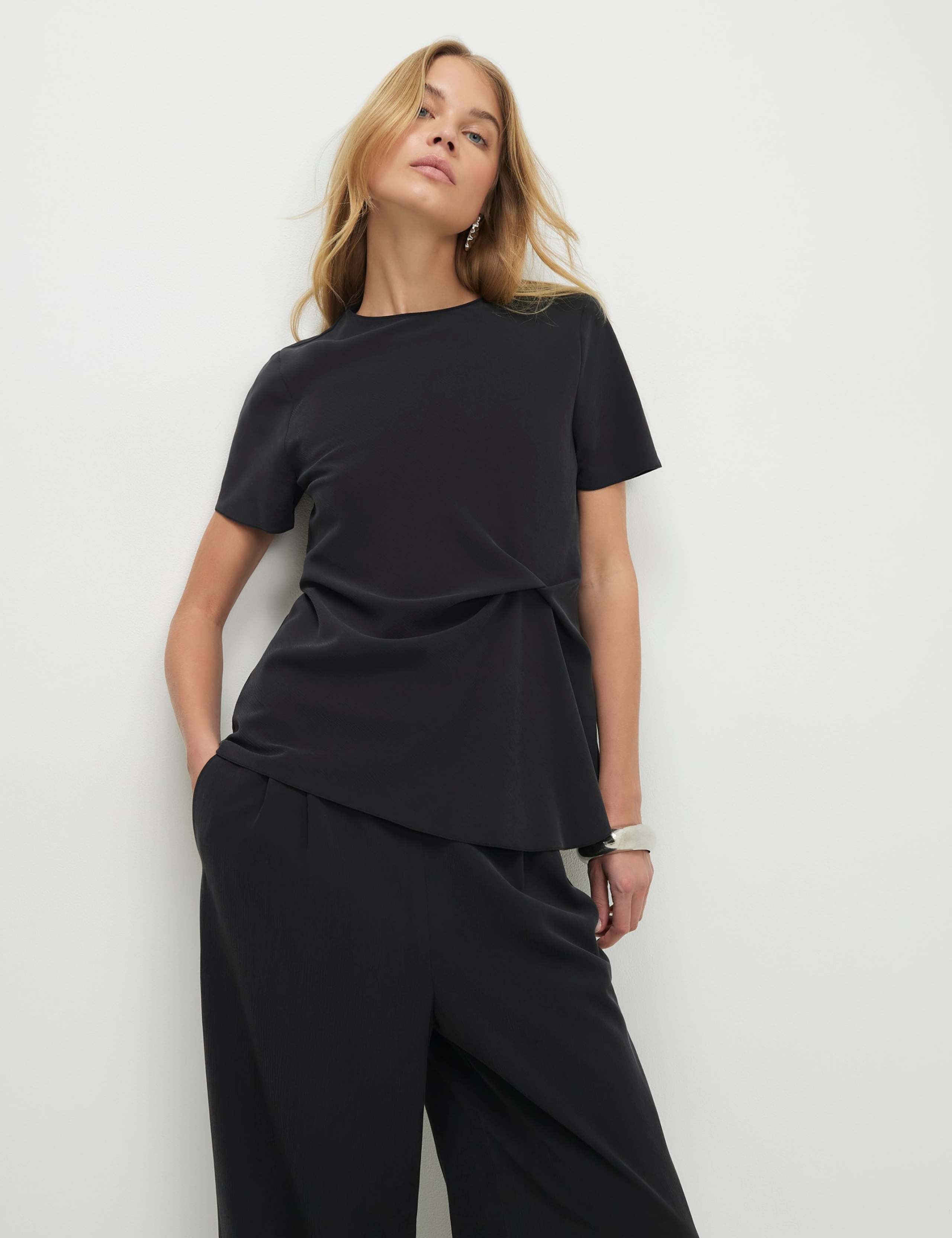 Modal Rich Gathered Side Top