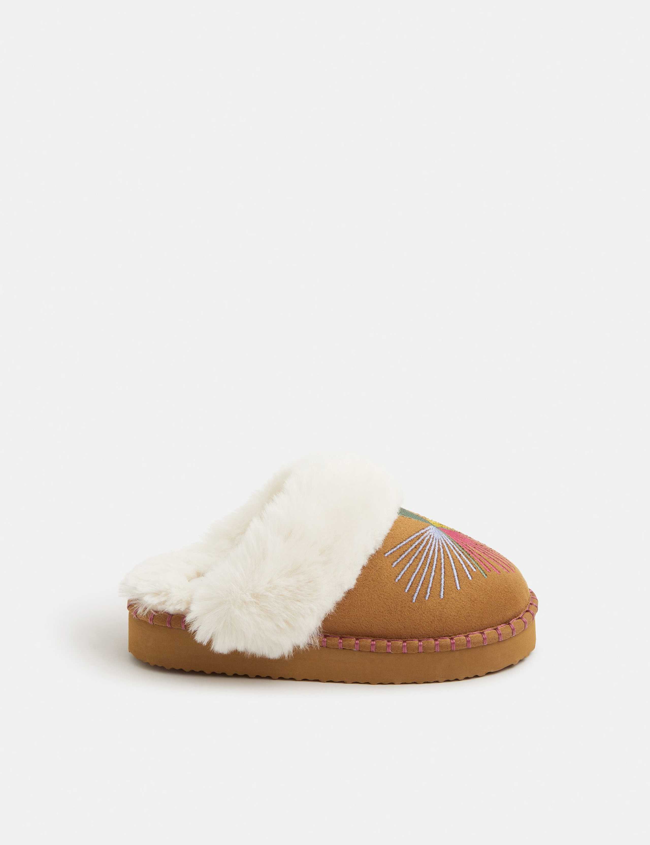 Embroidered Mule Slippers