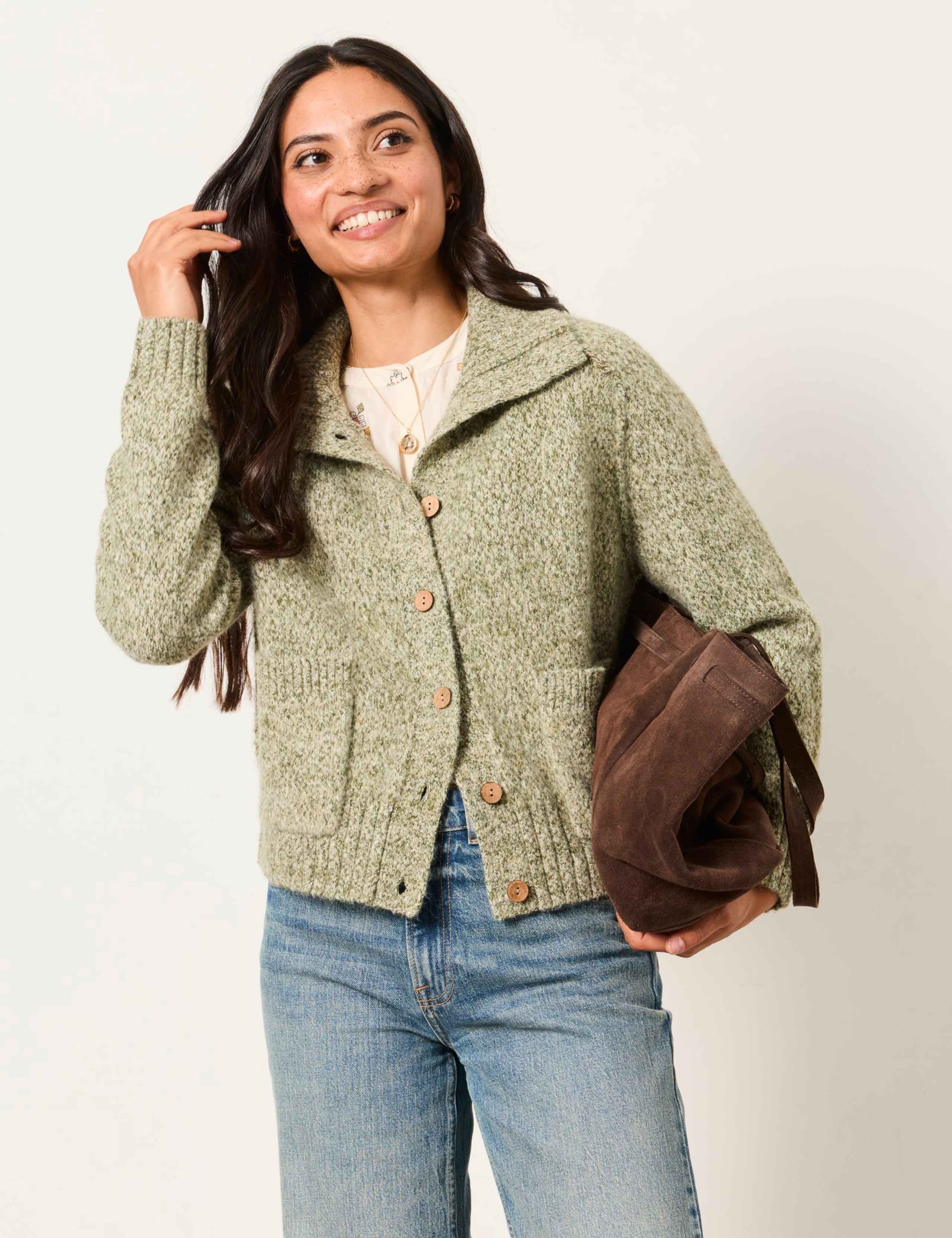Wool Blend Knitted Cardigan