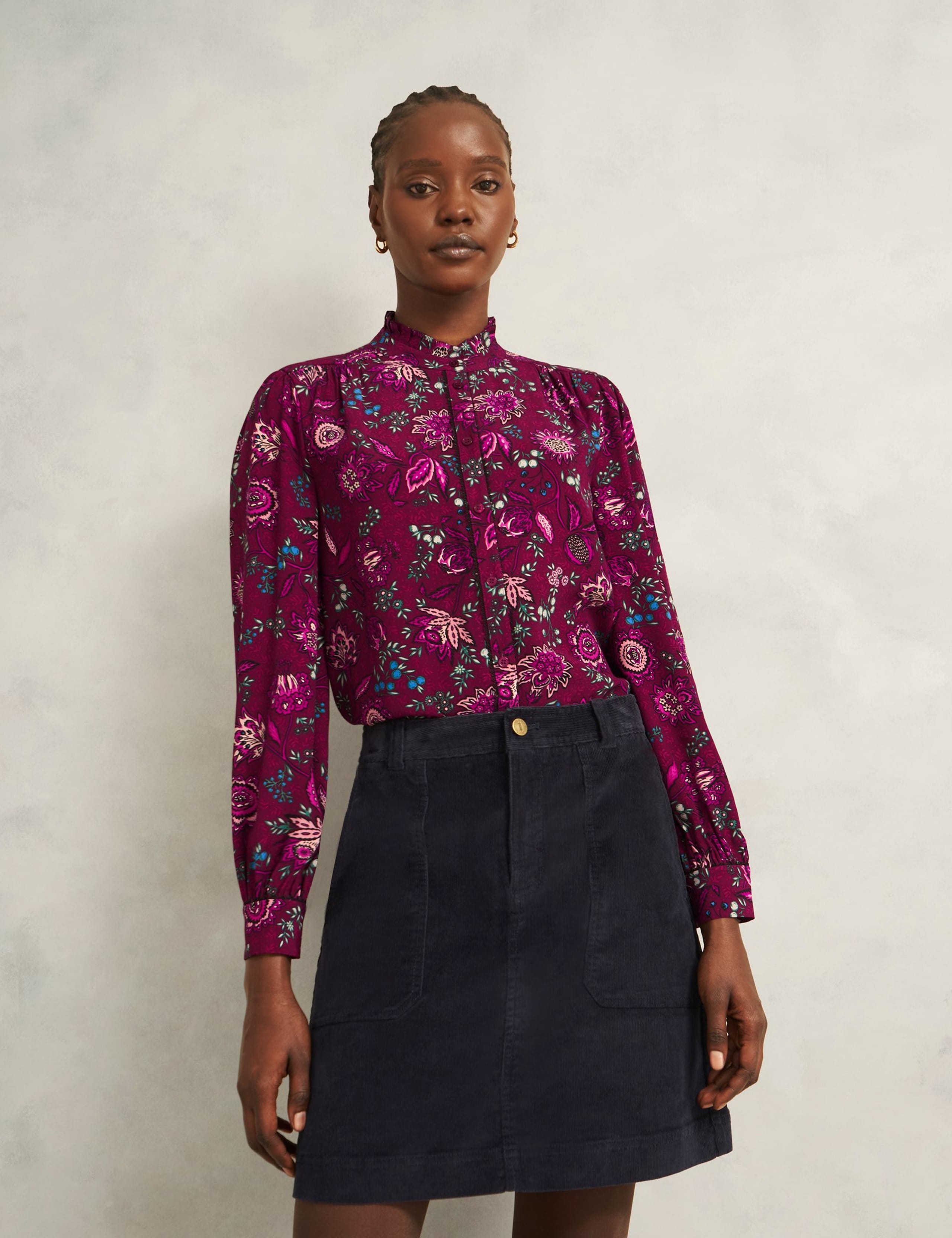 Floral High Neck Blouse