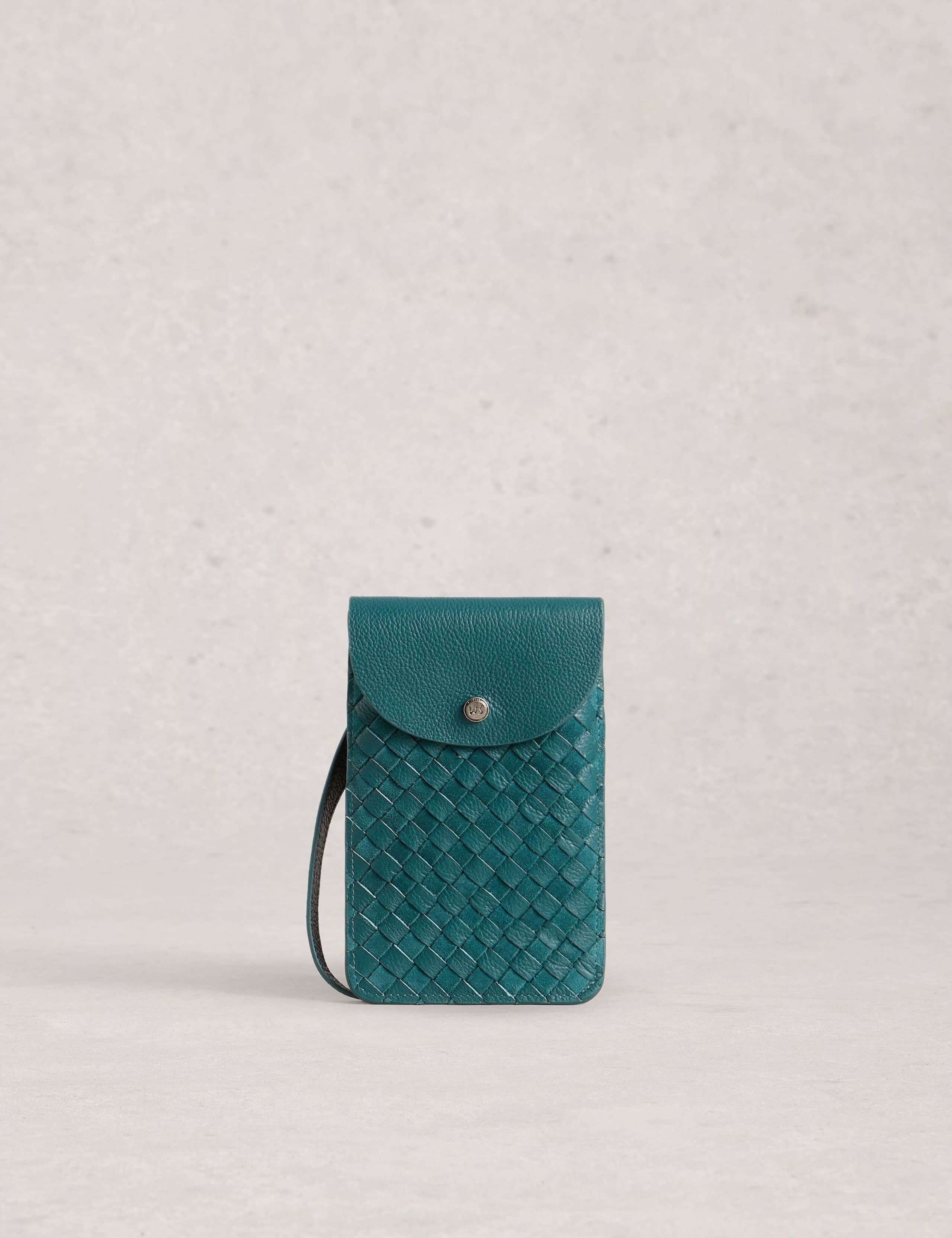 Leather Woven Phone Bag