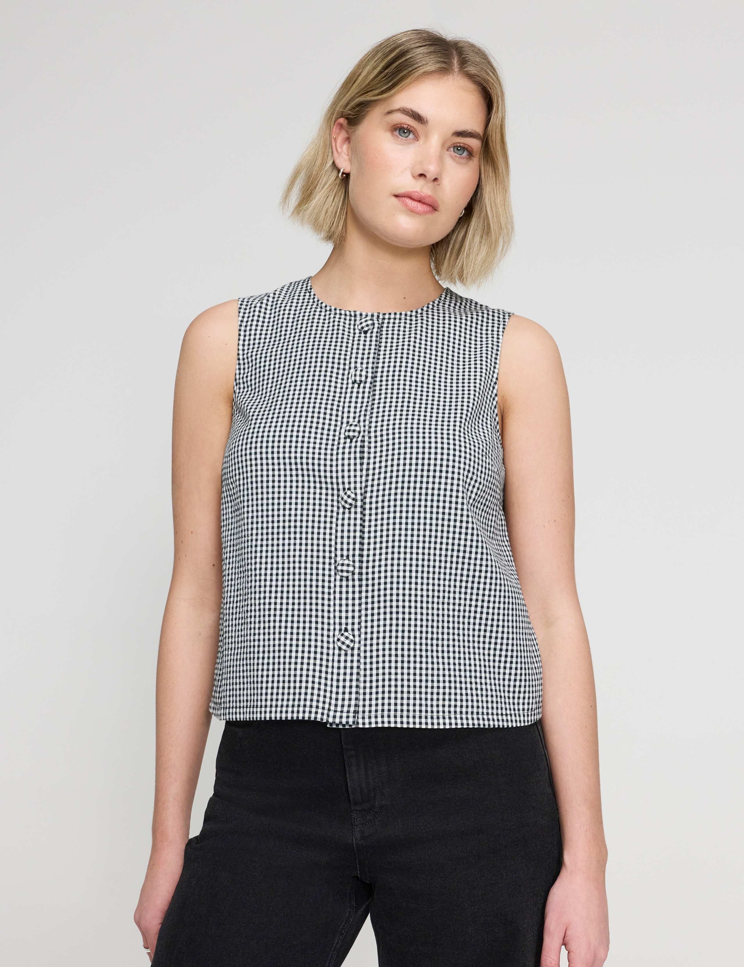 Pure Cotton Gingham Top