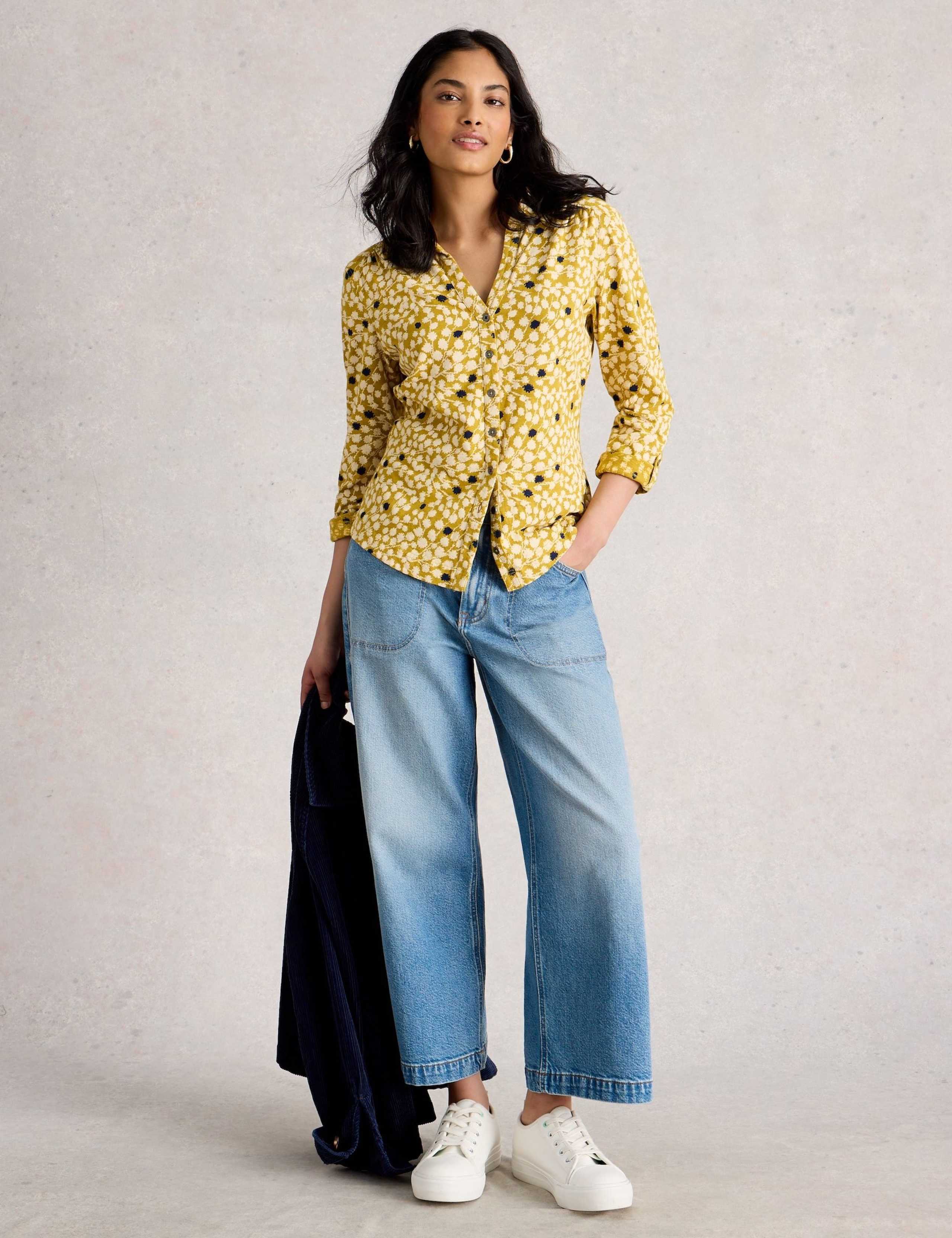 Pure Cotton Printed Button Through Shirt