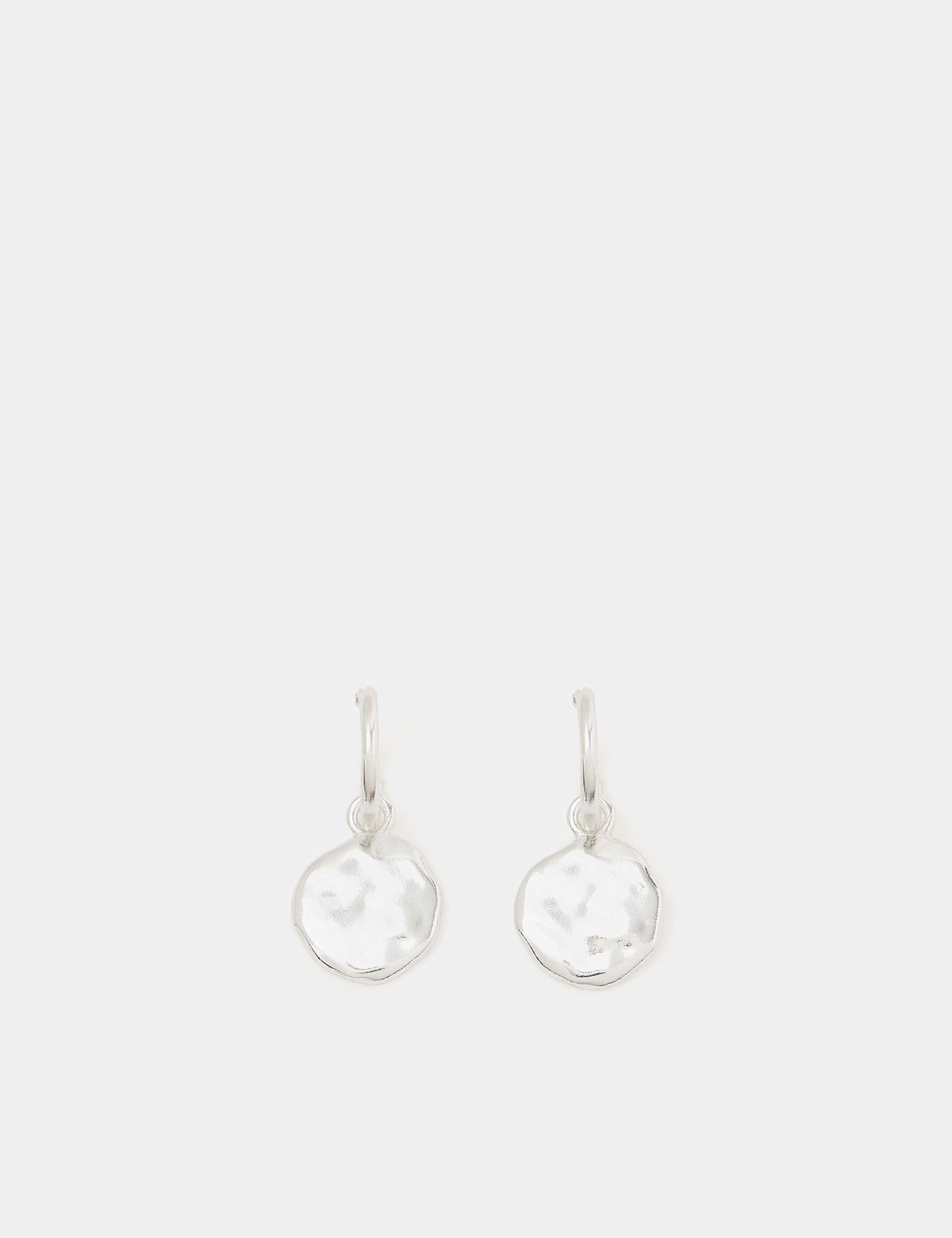 Sterling Silver Molten Drop Earrings