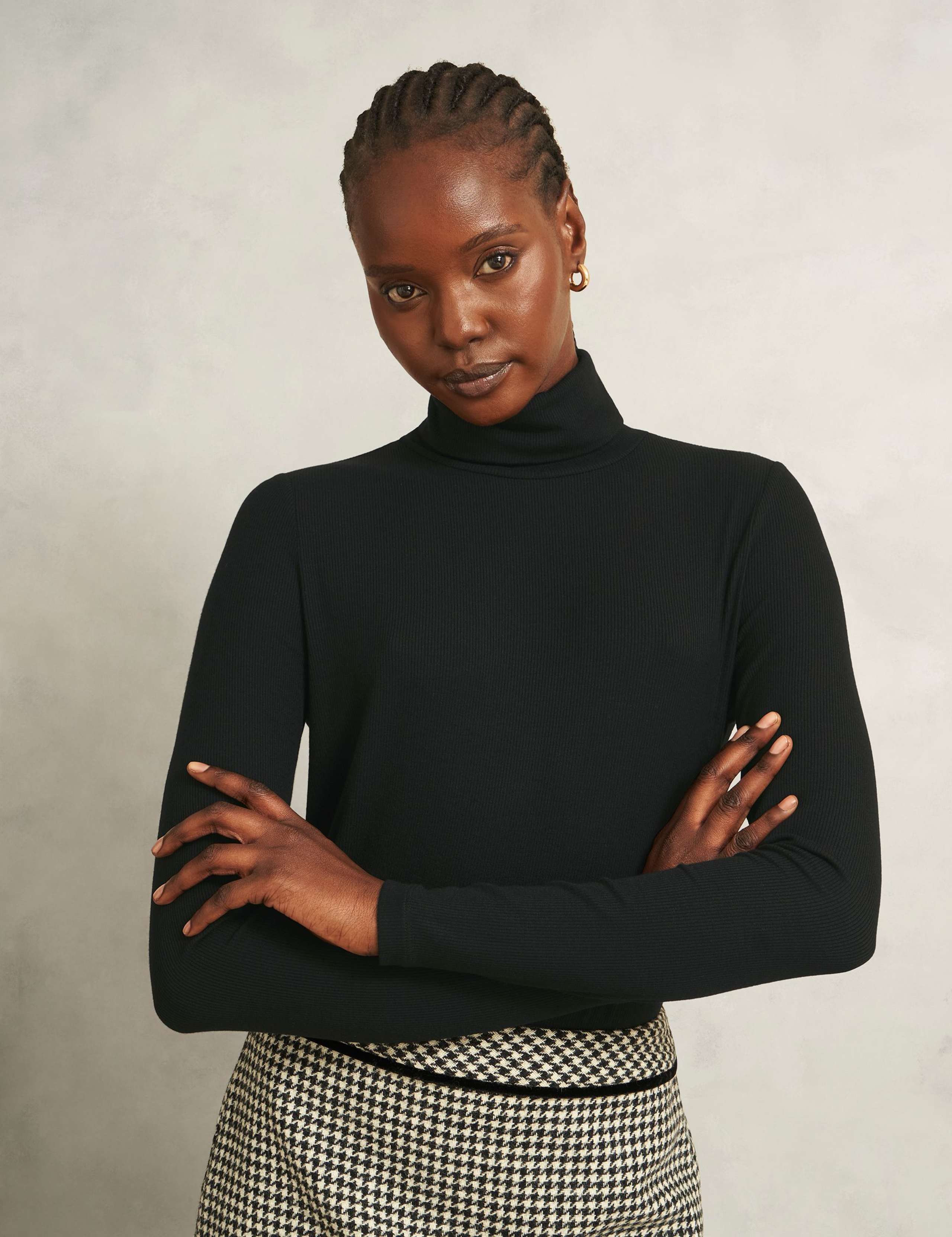 Ribbed Roll Neck Jumper