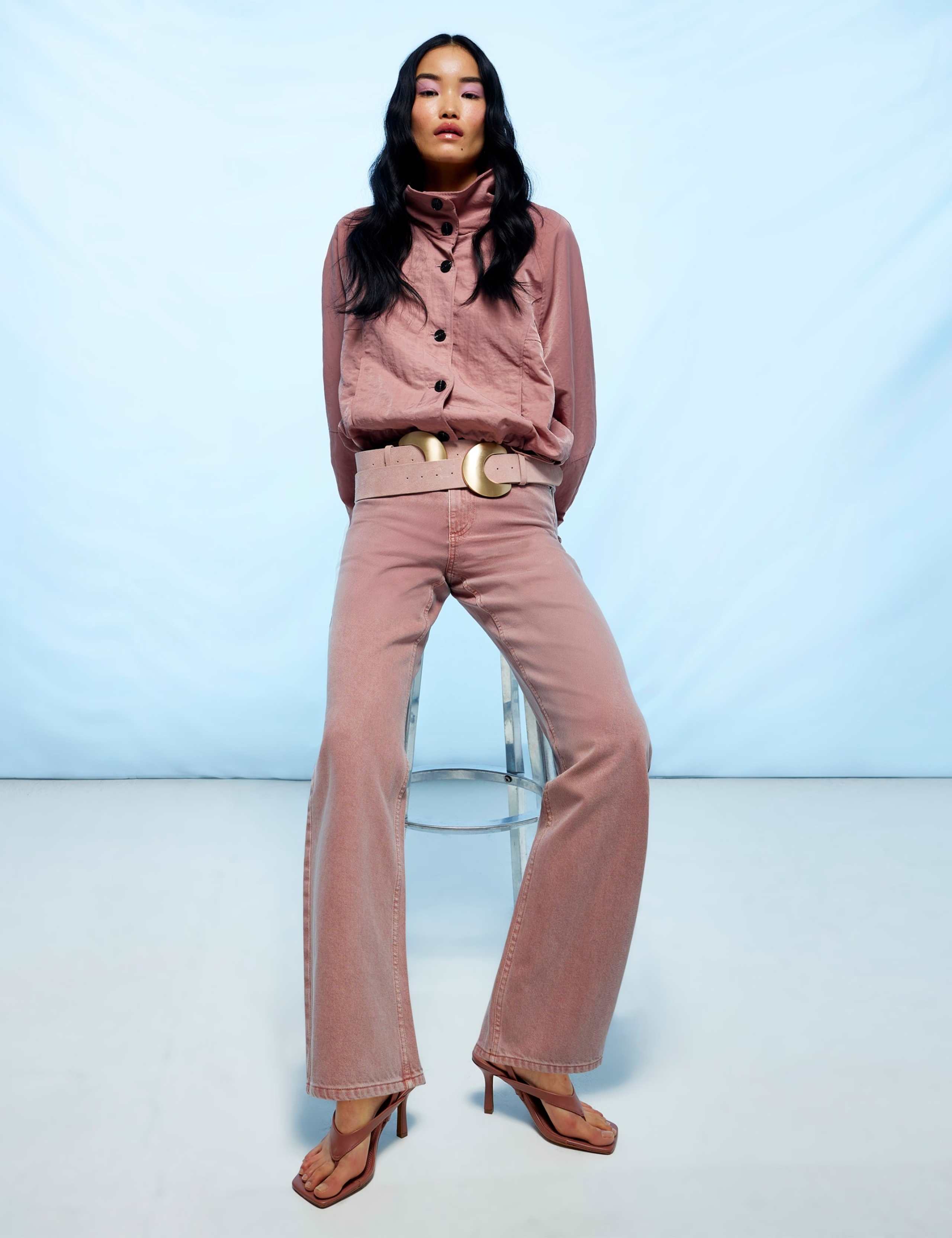 Relaxed High Waisted Straight Leg Jeans
