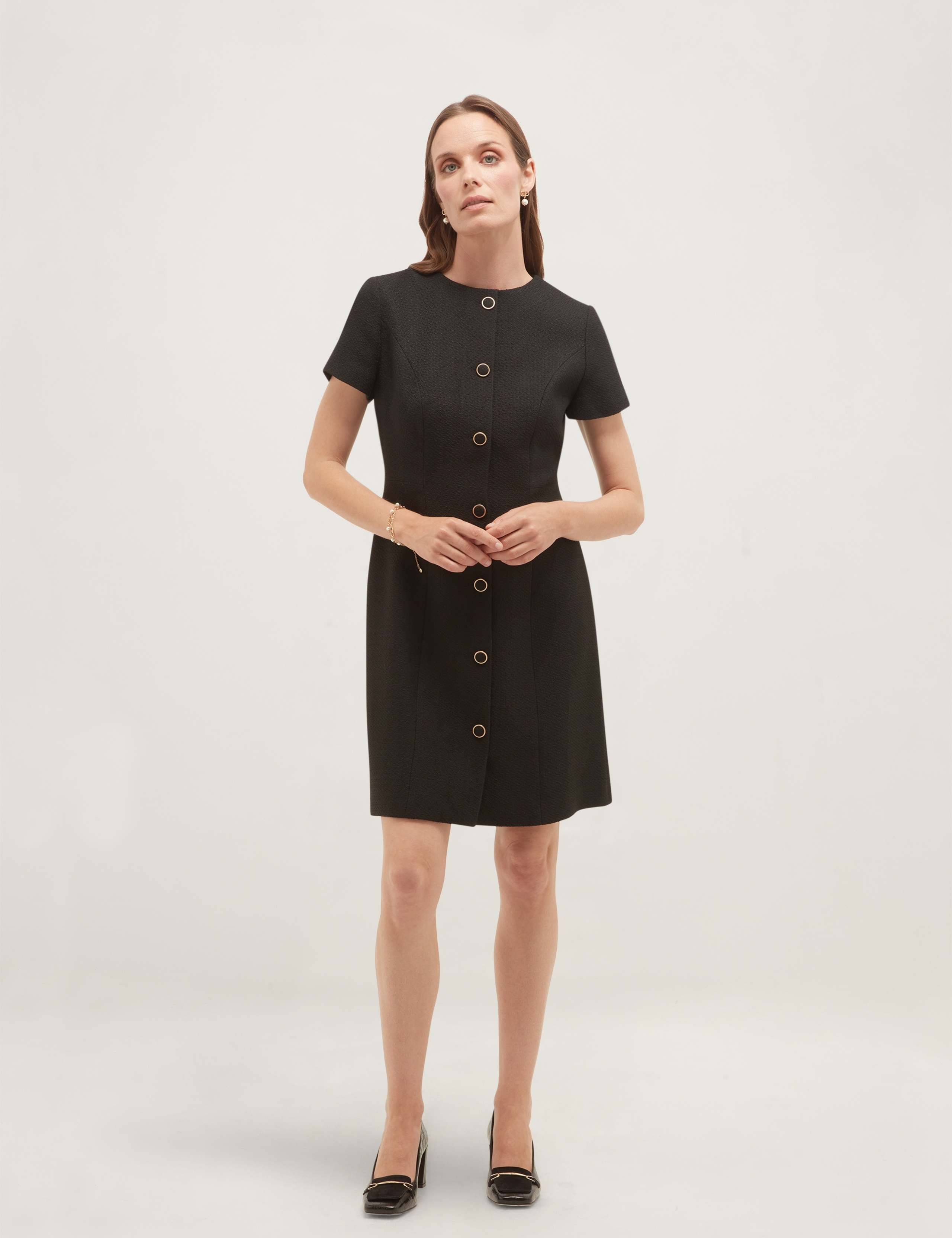 Textured Mini Shift Dress