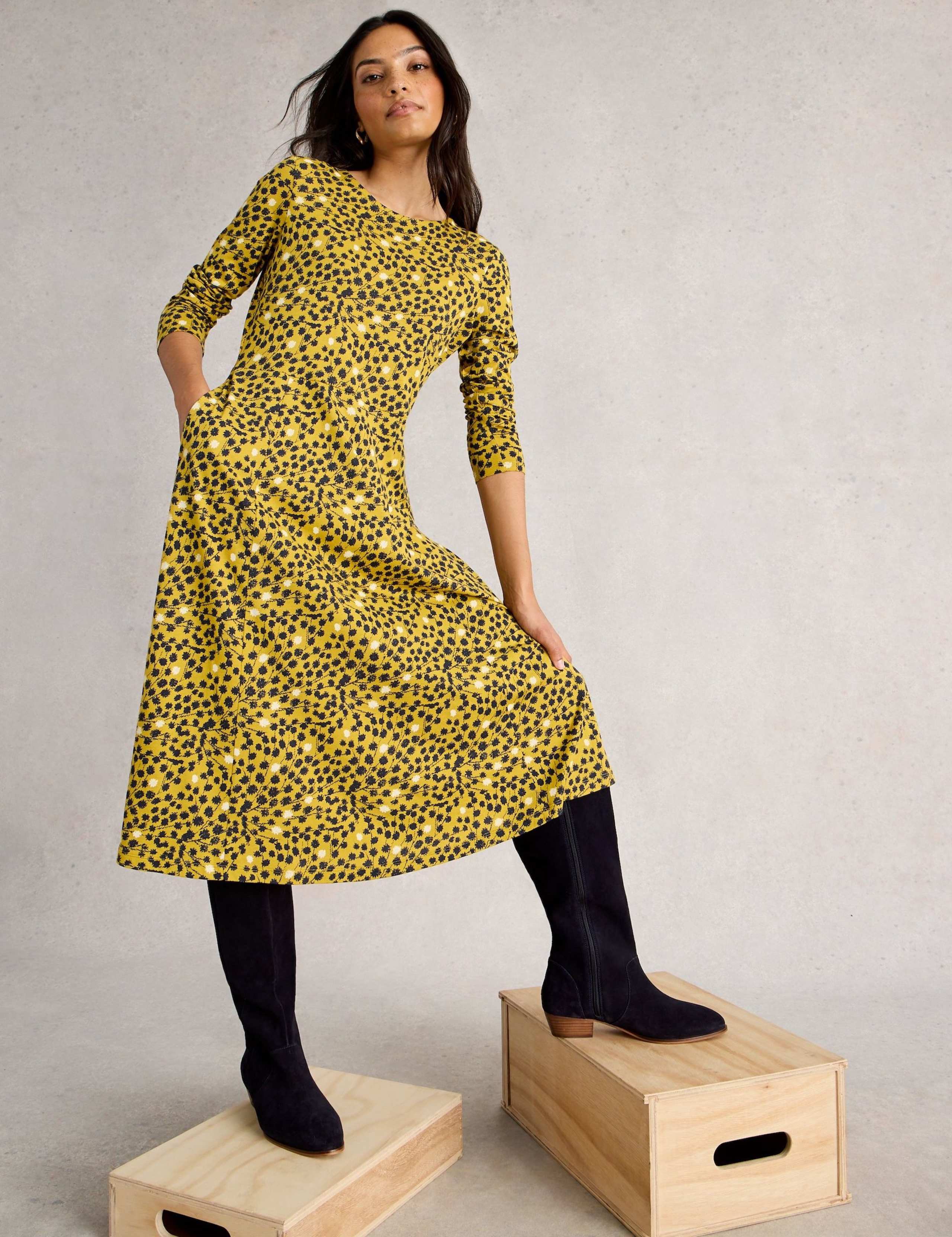 Jersey Spot Print Tea Dress