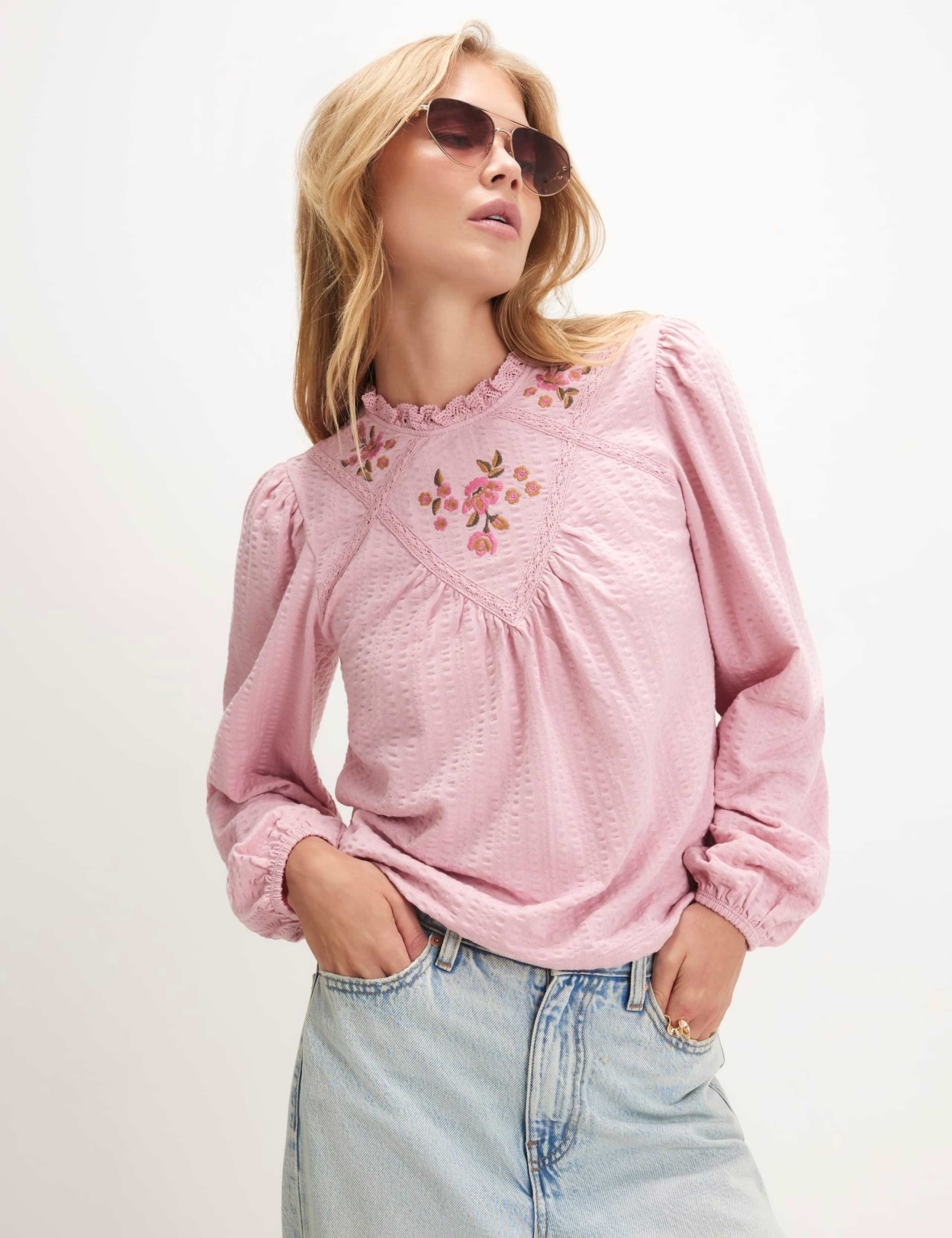 Pure Cotton Embroidered Blouse
