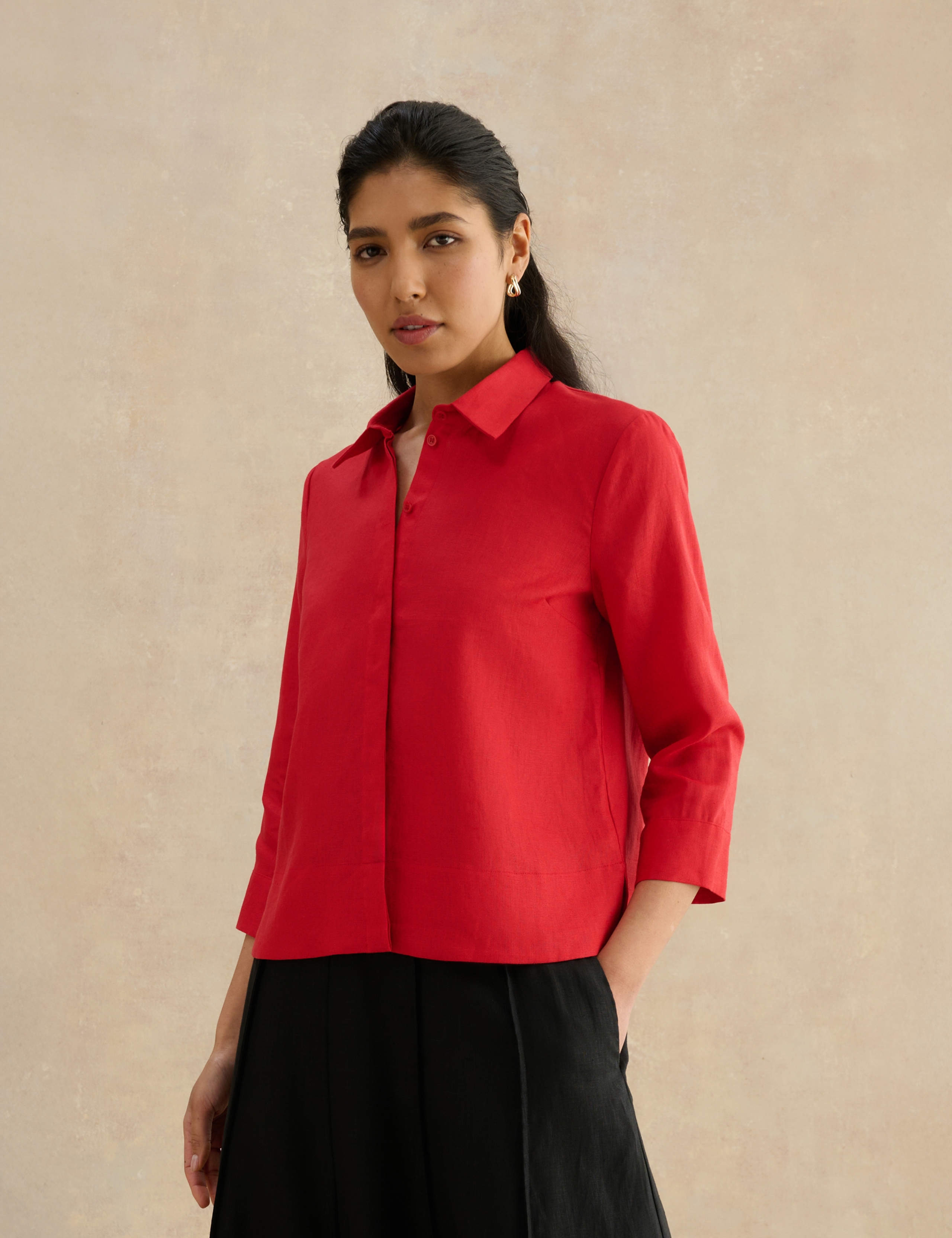 Pure Linen Button Through Shirt