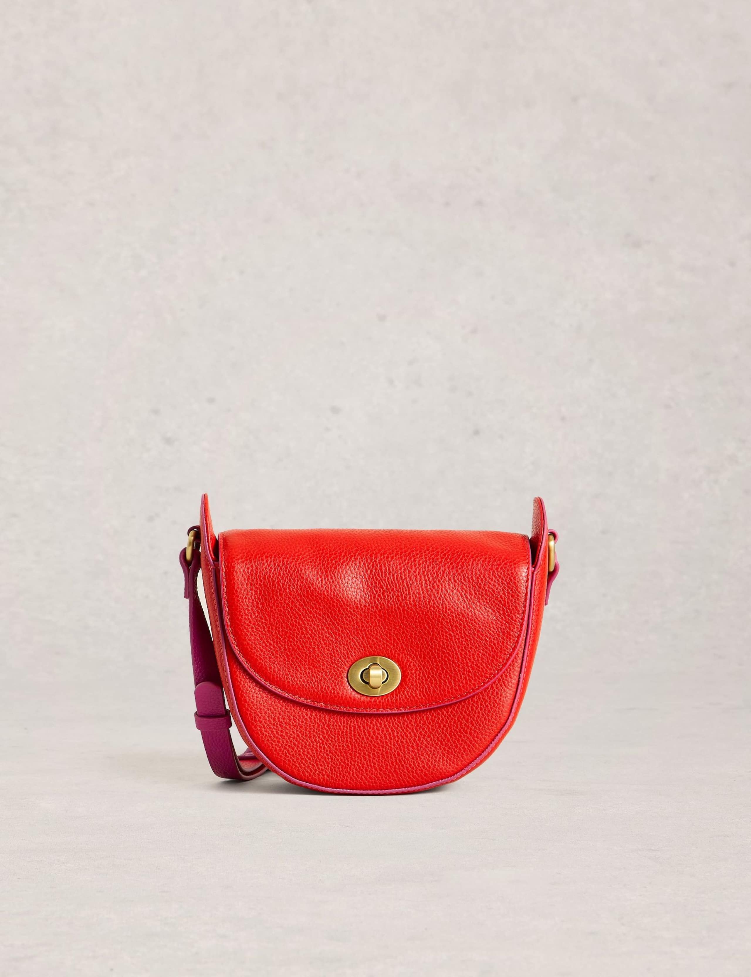 Leather Detachable Chain Strap Saddle Bag