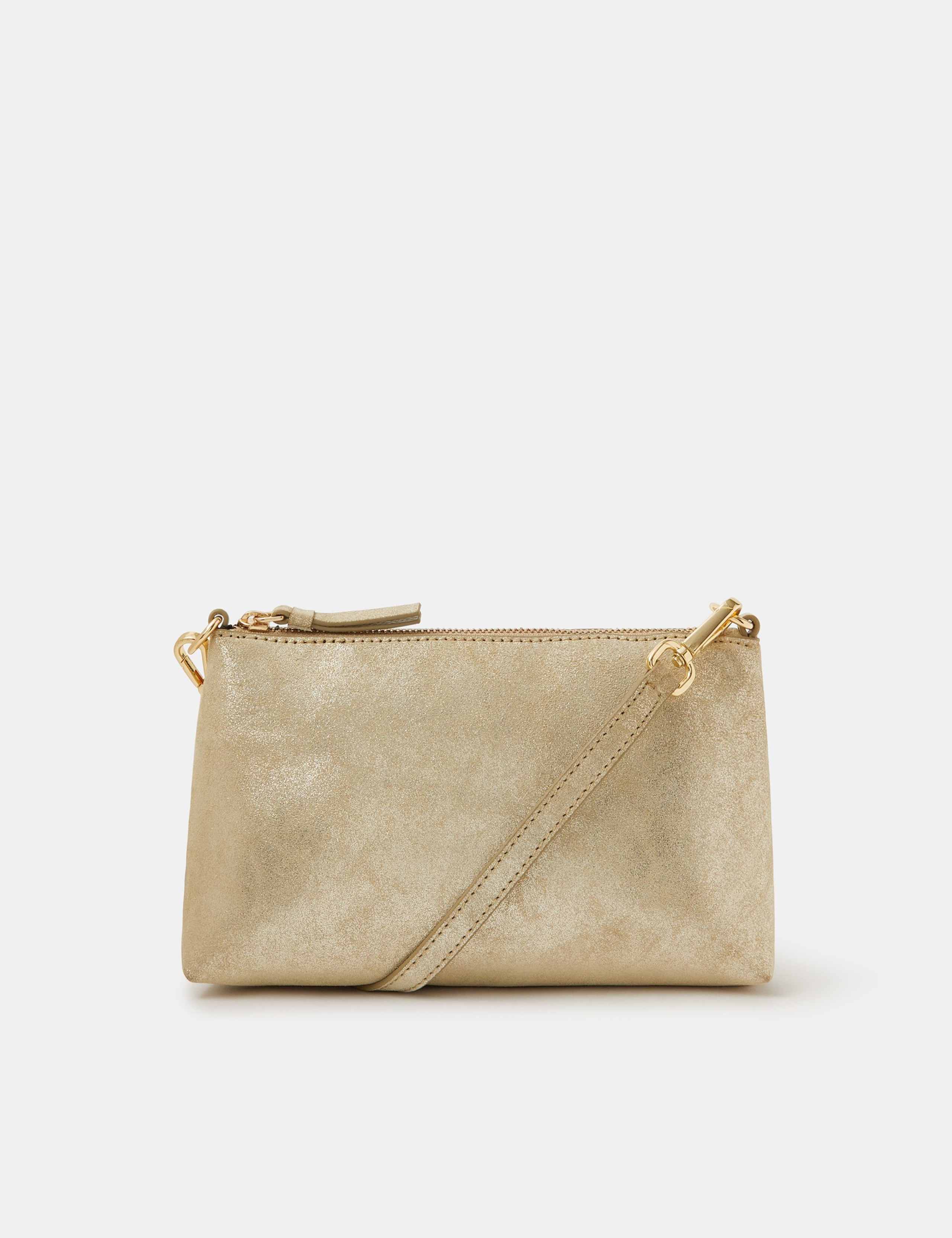 Leather Metallic Cross Body