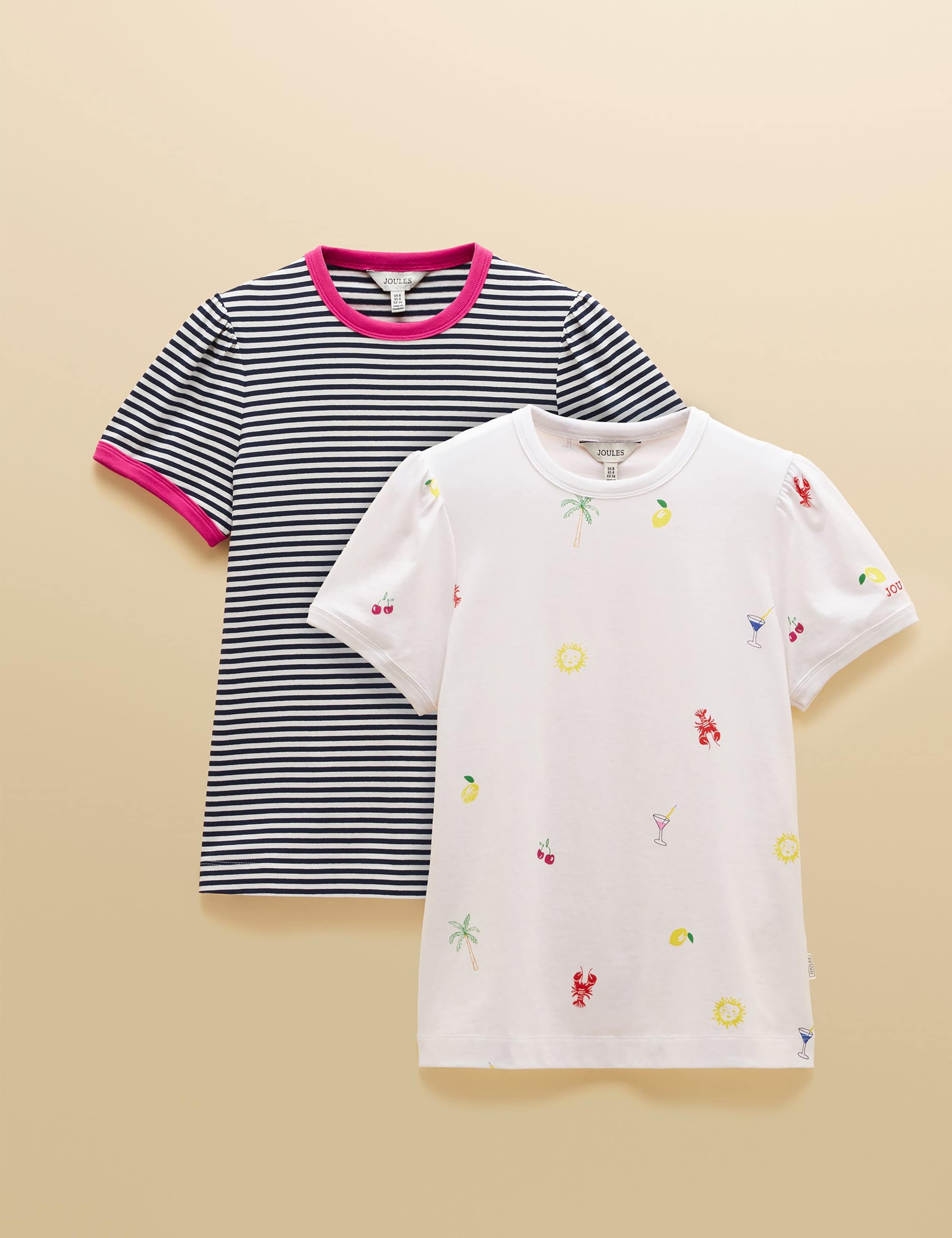 2 Pack Pure Cotton Printed T-Shirts