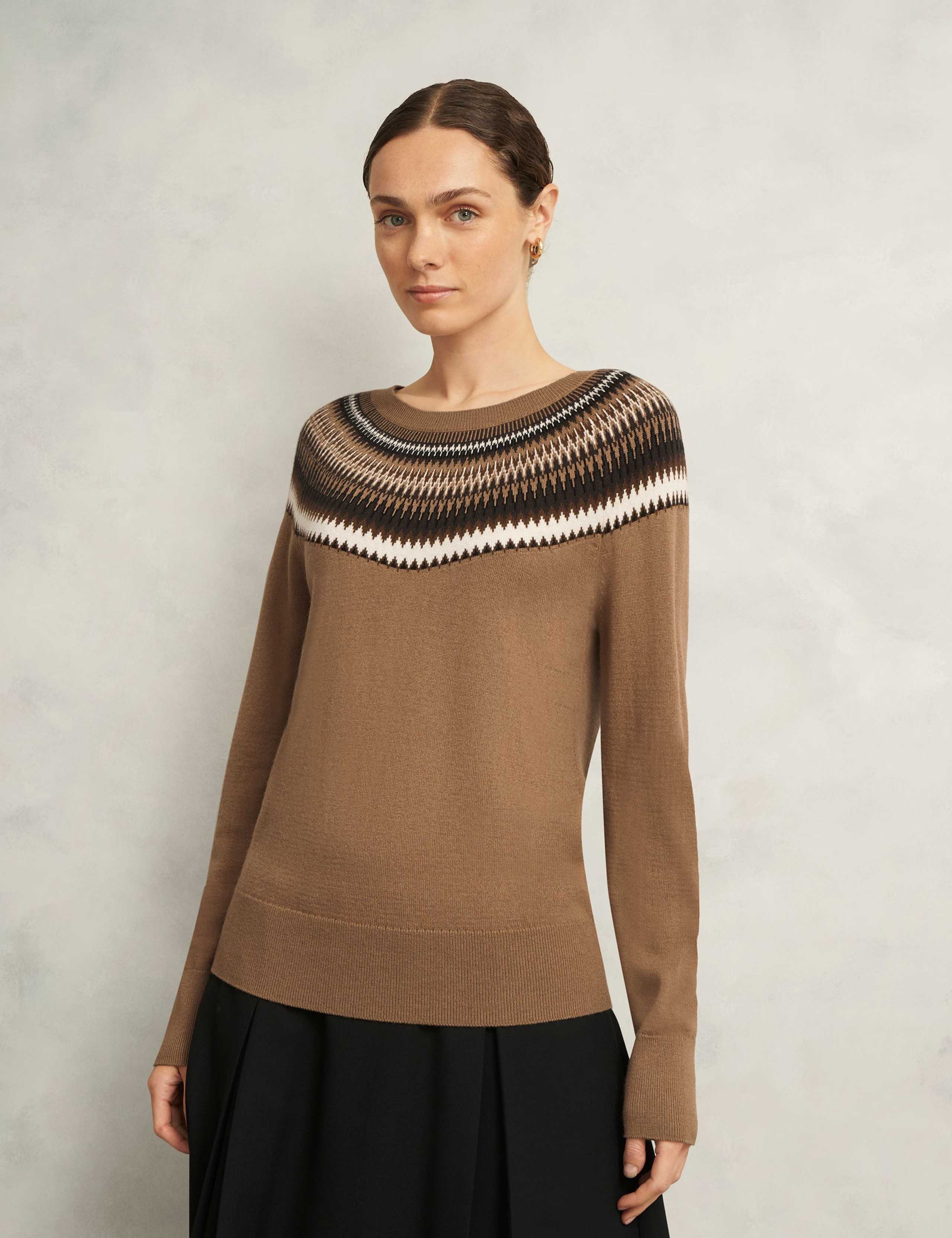Merino Wool Blend Fair Isle Jumper