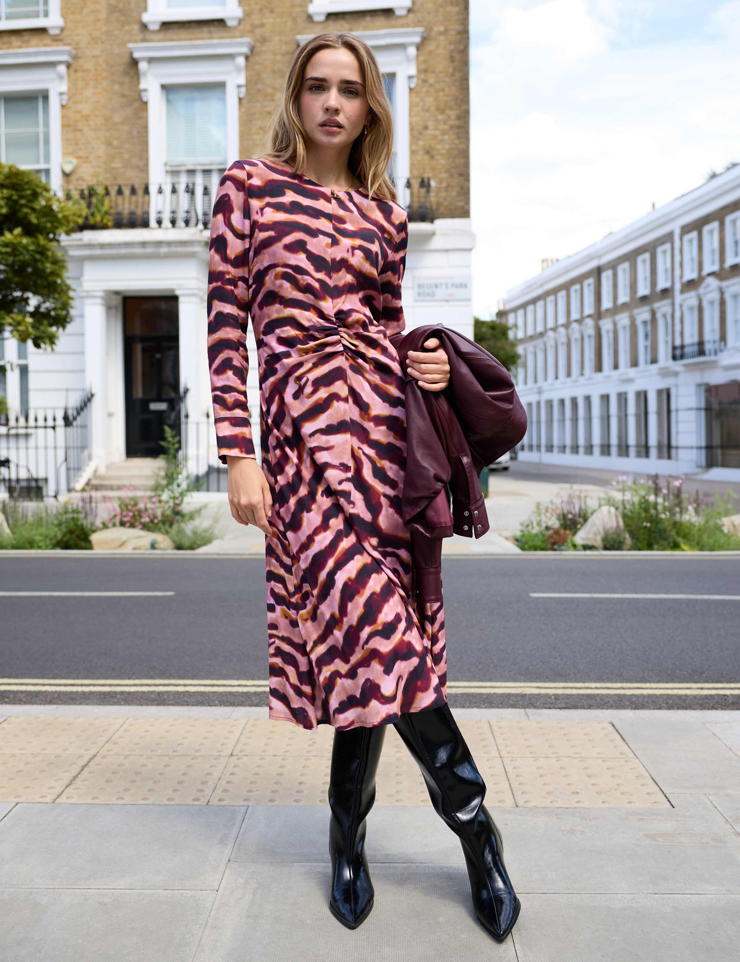 Animal Print Midi Skater Dress