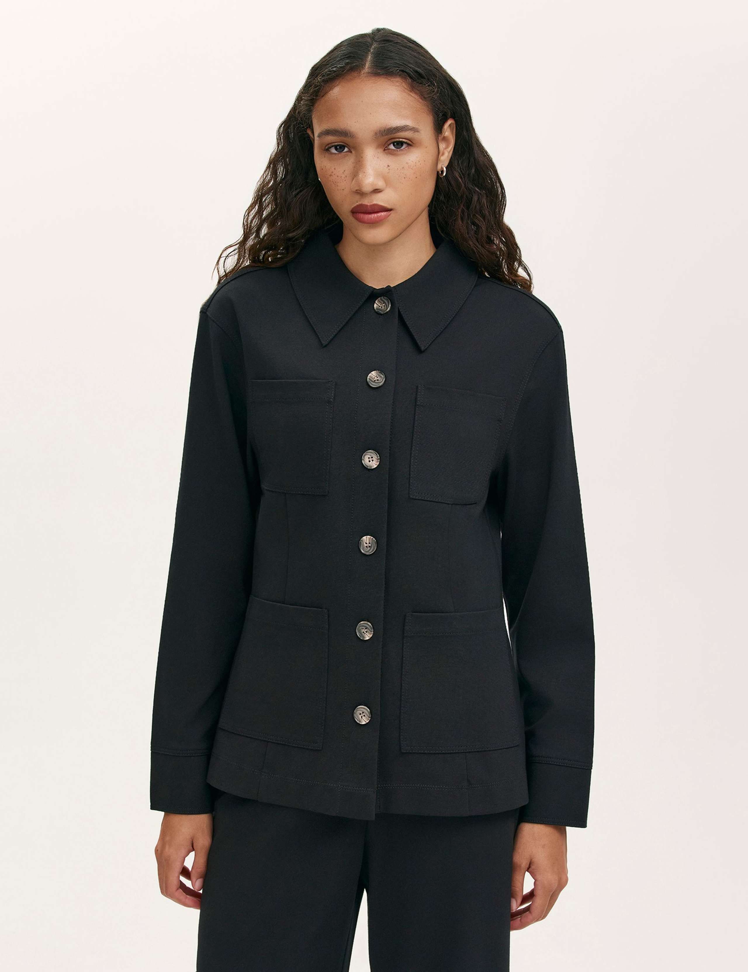 Ponte Jersey Collared Jacket