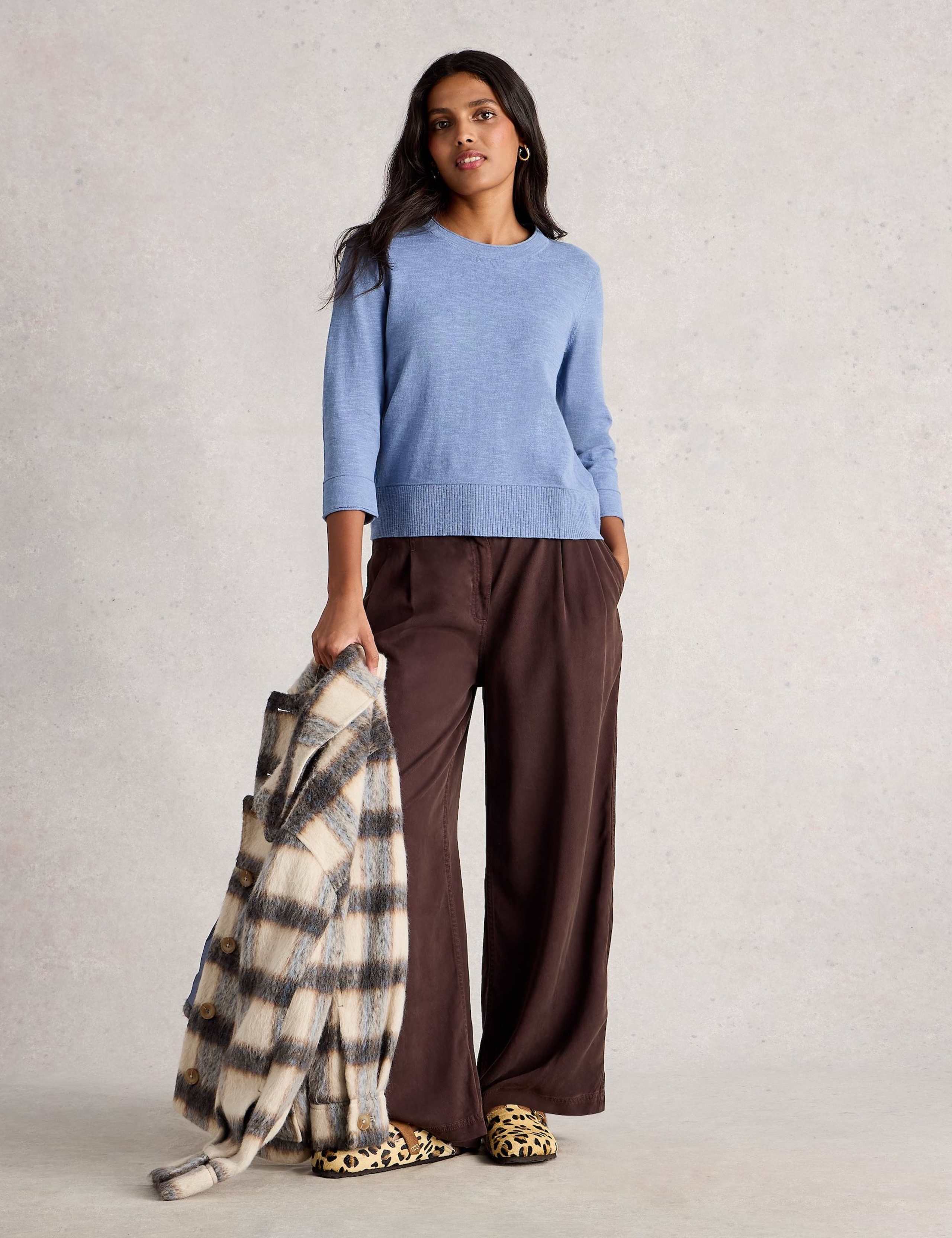 Cotton Rich Jumper with Linen